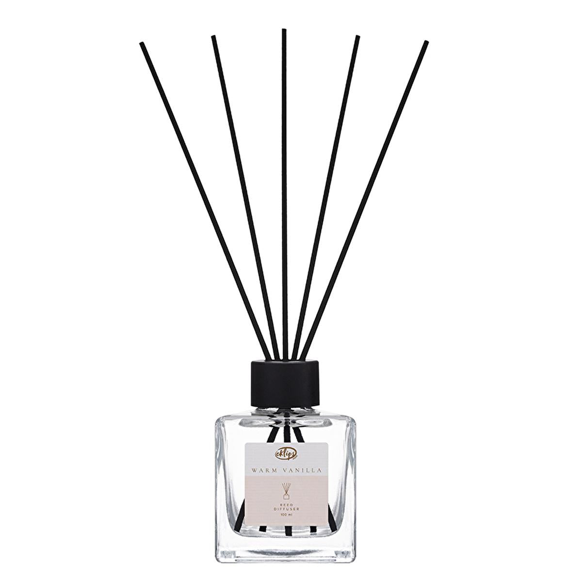 Eklips Reed Diffuser Warm Vanilla - 100ml Home Fragrance with 240mm Reed Sticks