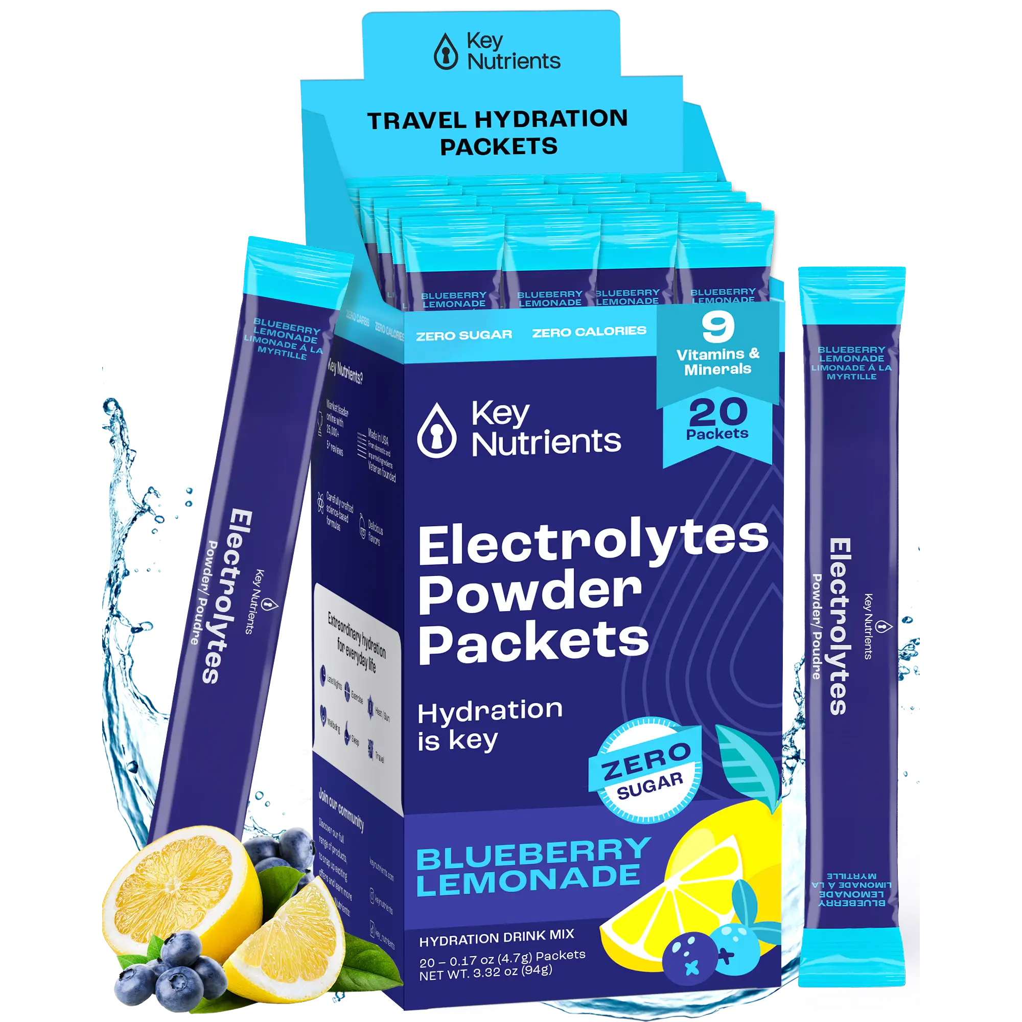 Key Nutrients Electrolyte Recovery Plus Powder (Sugar-Free) — packaging