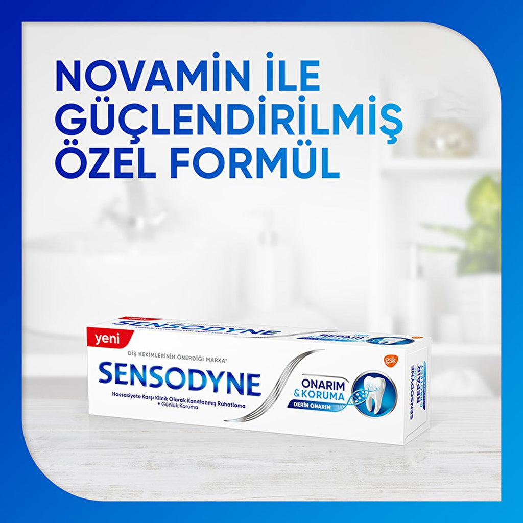 Sensodyne Desensitizing Toothpaste for Sensitive Teeth Repair - 2.54 fl oz, NovaMin Technology, Whitening Benefits