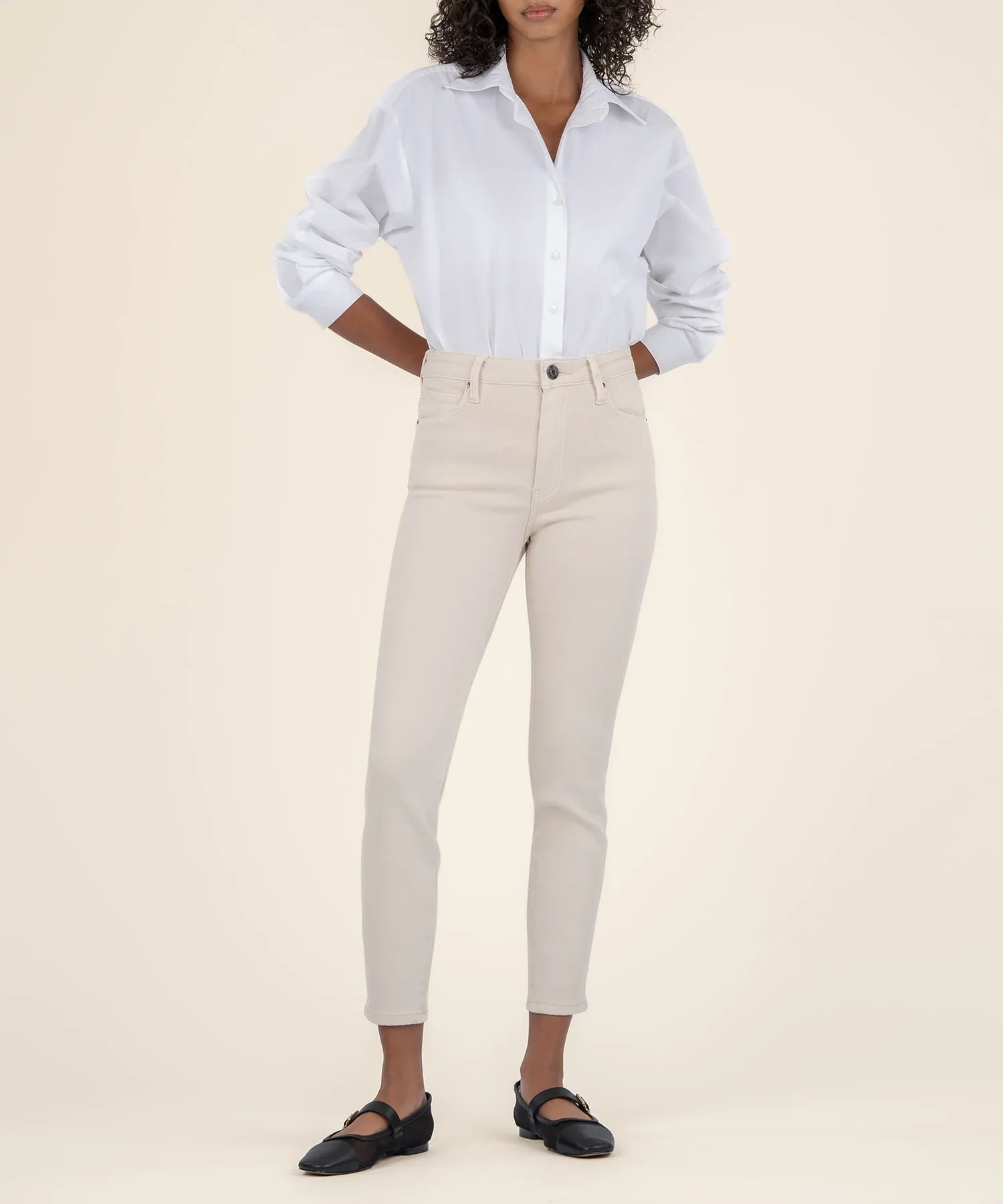 KADOU BOUTIQUE Charlize High Rise Cigarette Leg Pants — lifestyle context