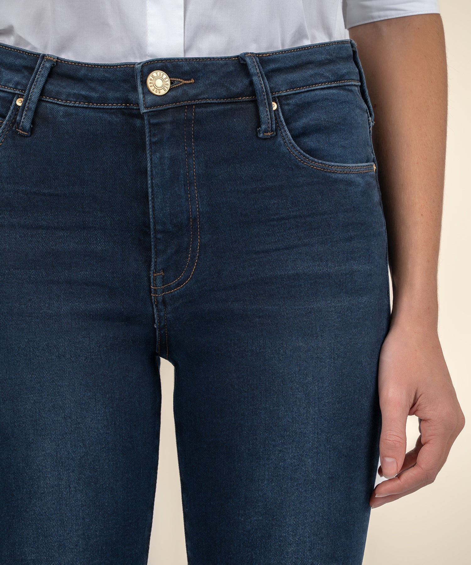 KADOU BOUTIQUE Charlize High Rise Cigarette Leg Pants — fabric or material detail