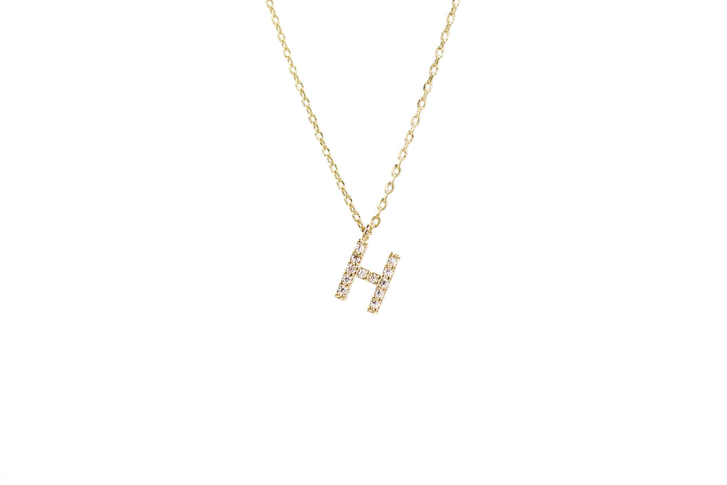 KADOU BOUTIQUE Cubic Zirconia Letter Necklace — side view