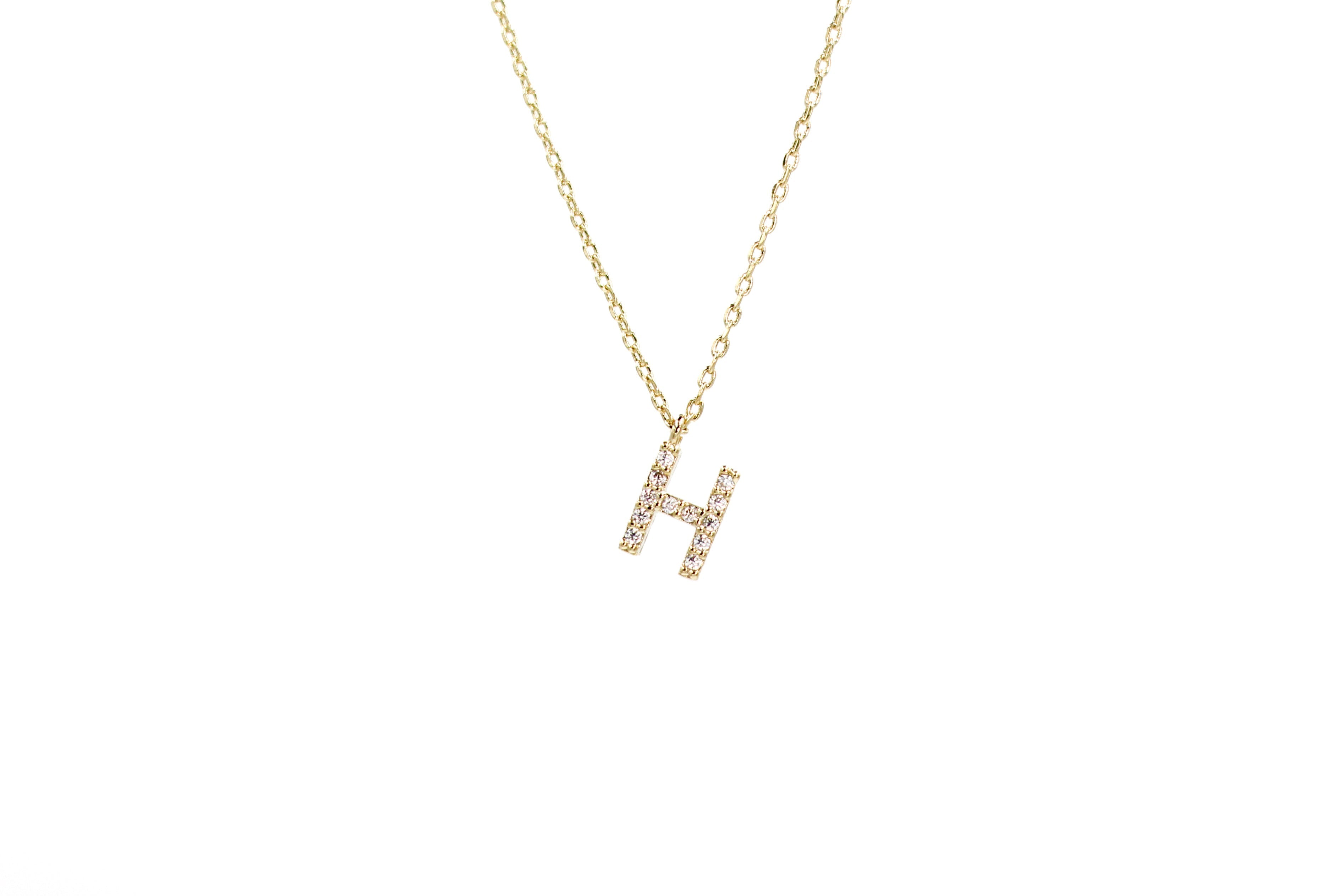 KADOU BOUTIQUE Cubic Zirconia Letter Necklace — side view