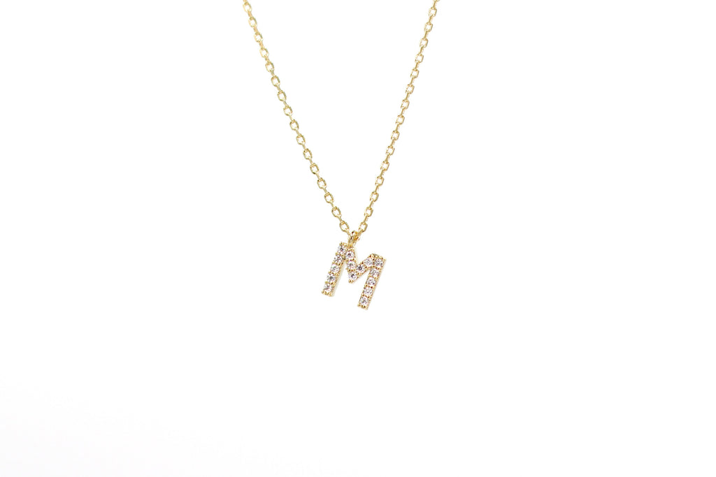 KADOU BOUTIQUE Cubic Zirconia Letter Necklace — main product shot