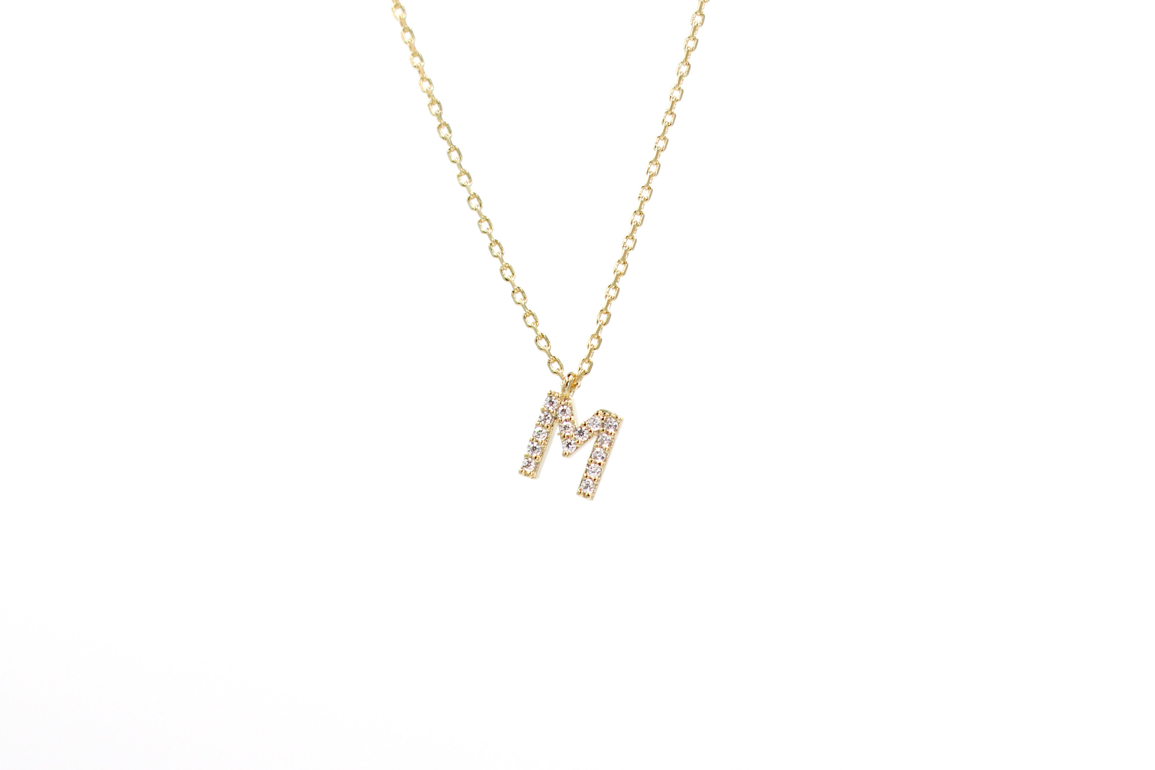 KADOU BOUTIQUE Cubic Zirconia Letter Necklace — main product shot