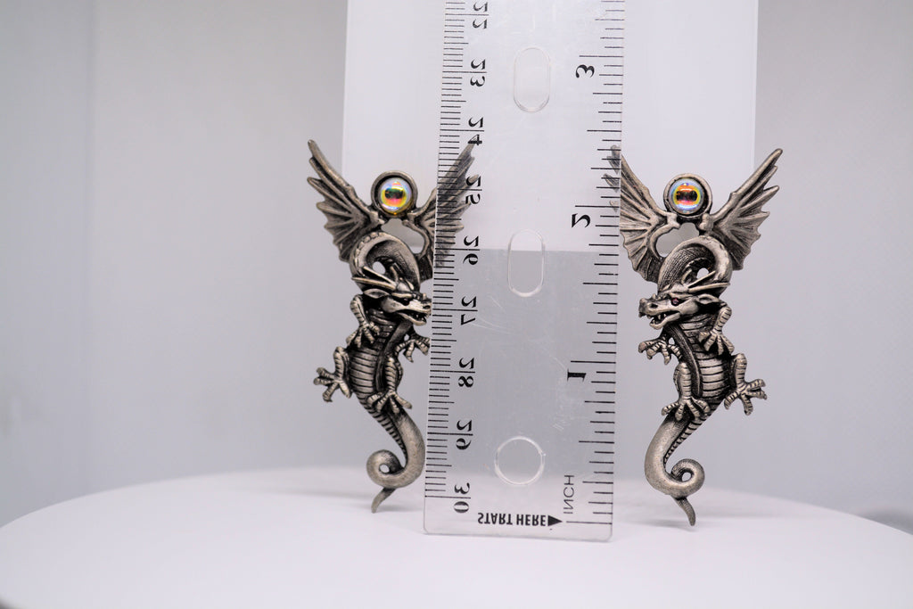 Just Neat Stuff Dragon Earrings — back view