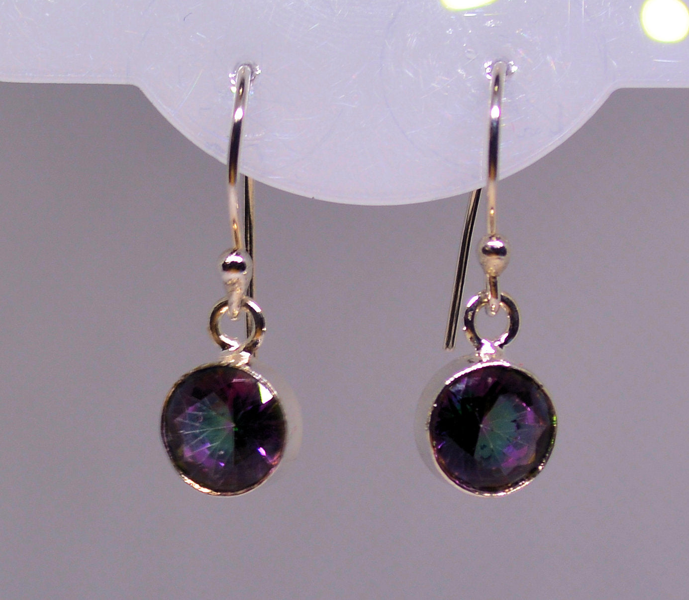 Just Neat Stuff Mystic Topaz earrings — back view