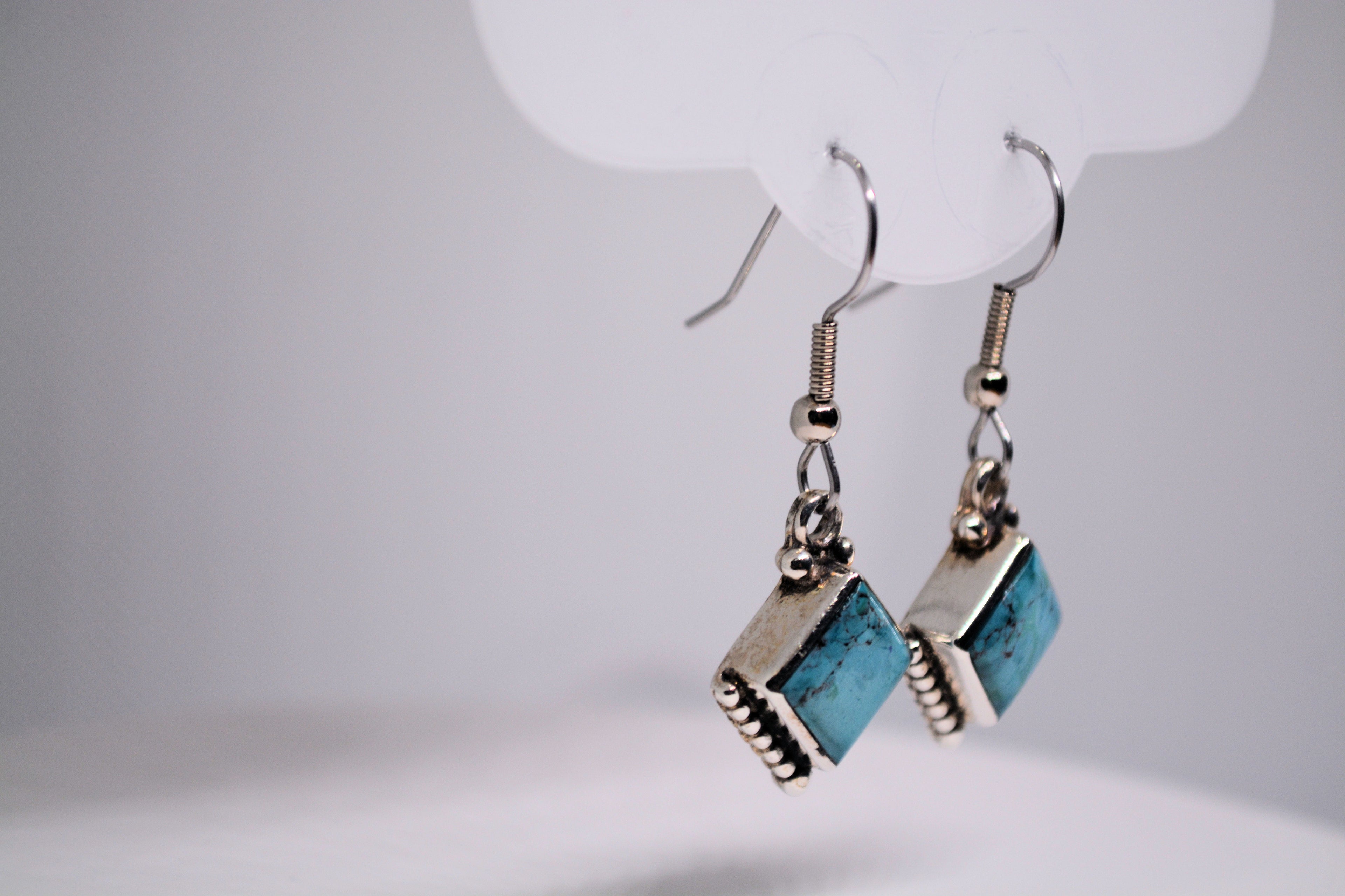 Just Neat Stuff Turquoise square drops — main product shot