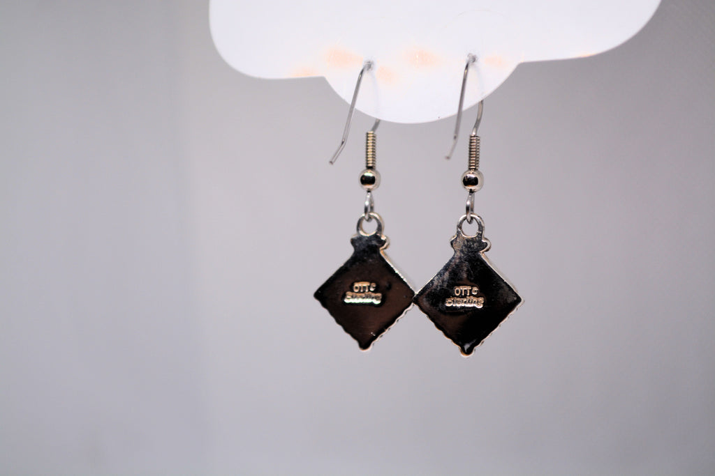 Just Neat Stuff Turquoise square drops — back view