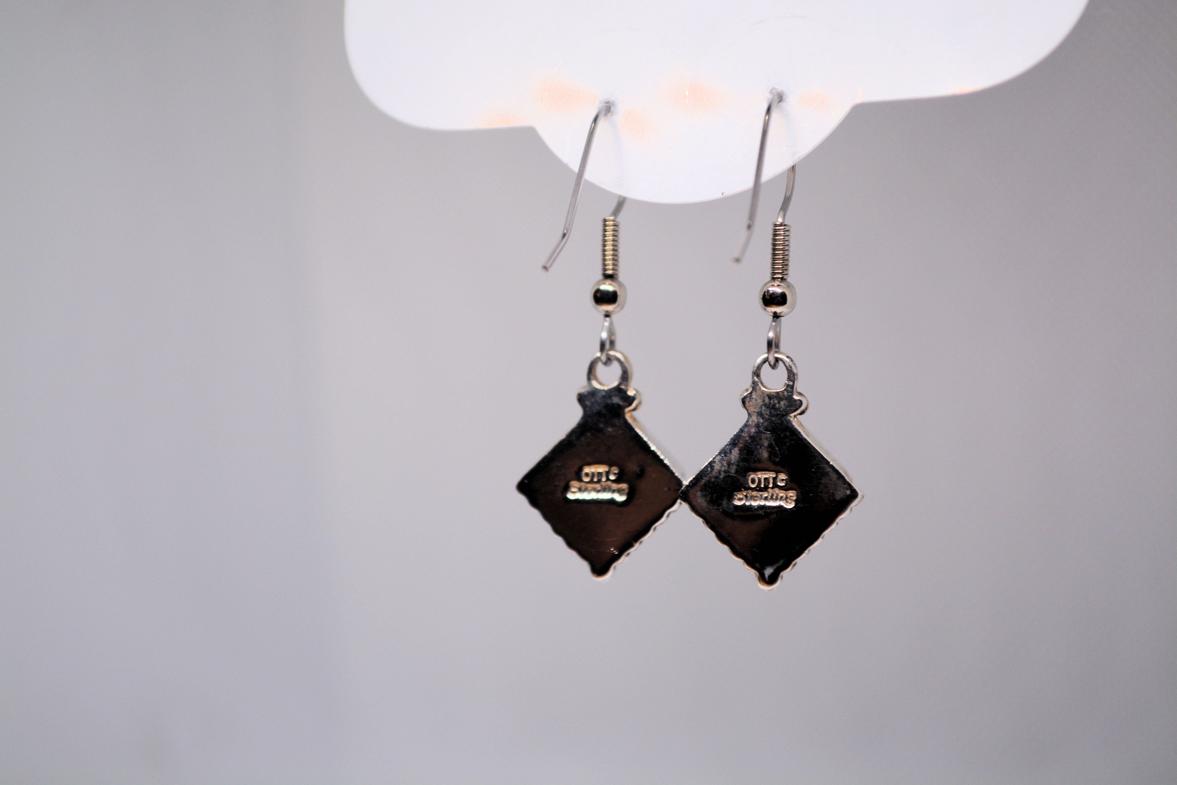 Just Neat Stuff Turquoise square drops — back view