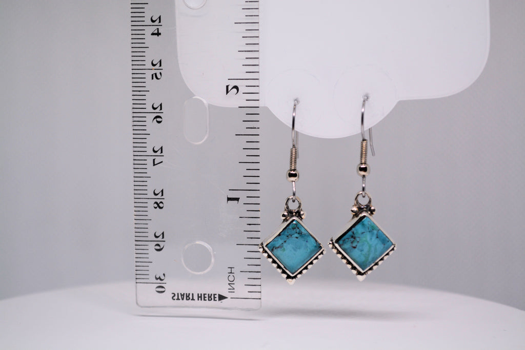 Just Neat Stuff Turquoise square drops — alternative angle