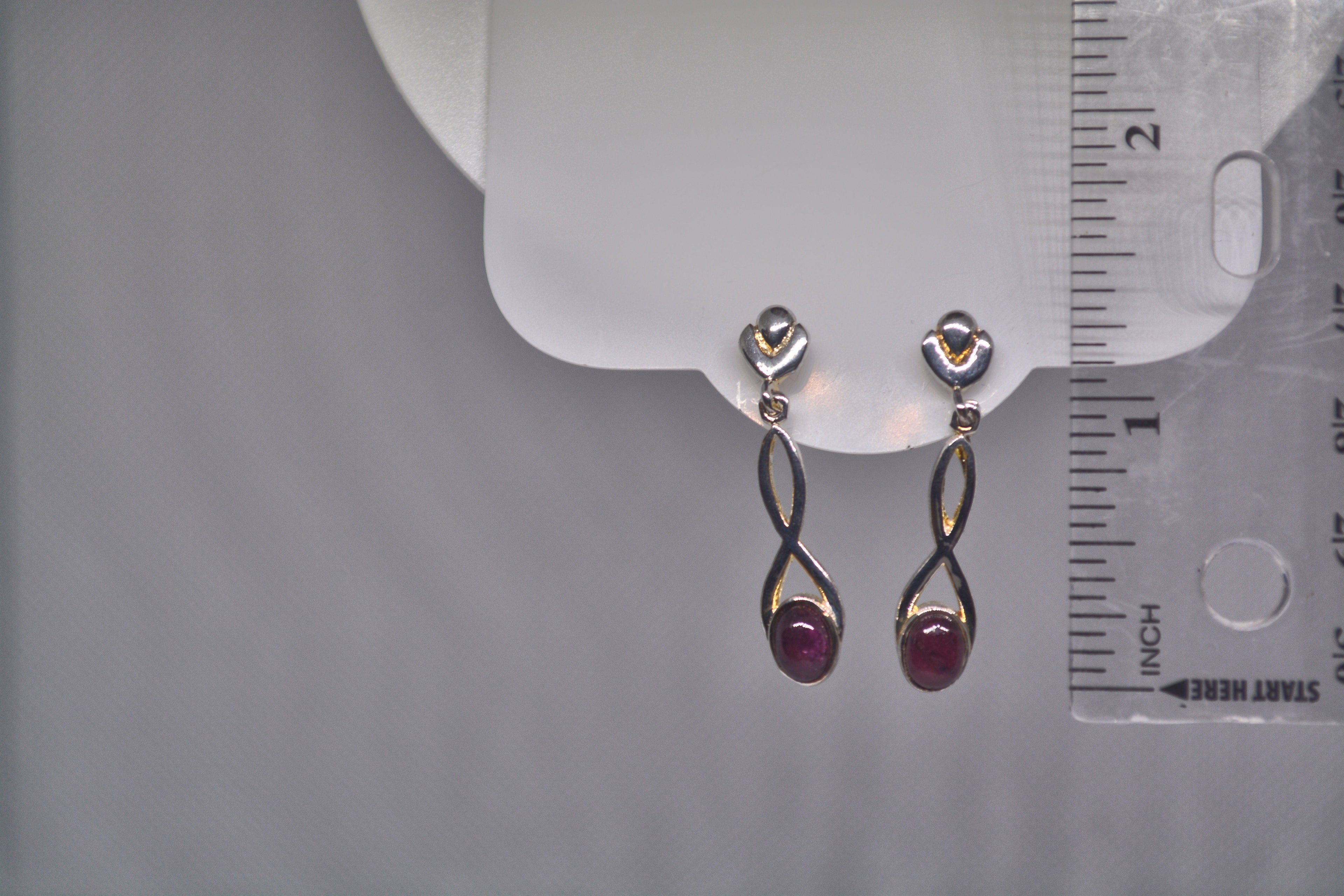 Just Neat Stuff Garnet oval Swirl Earrings — lifestyle context