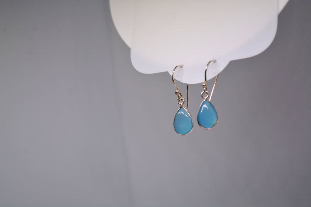 Just Neat Stuff Blue Chalcedony Earrings — detail close-up
