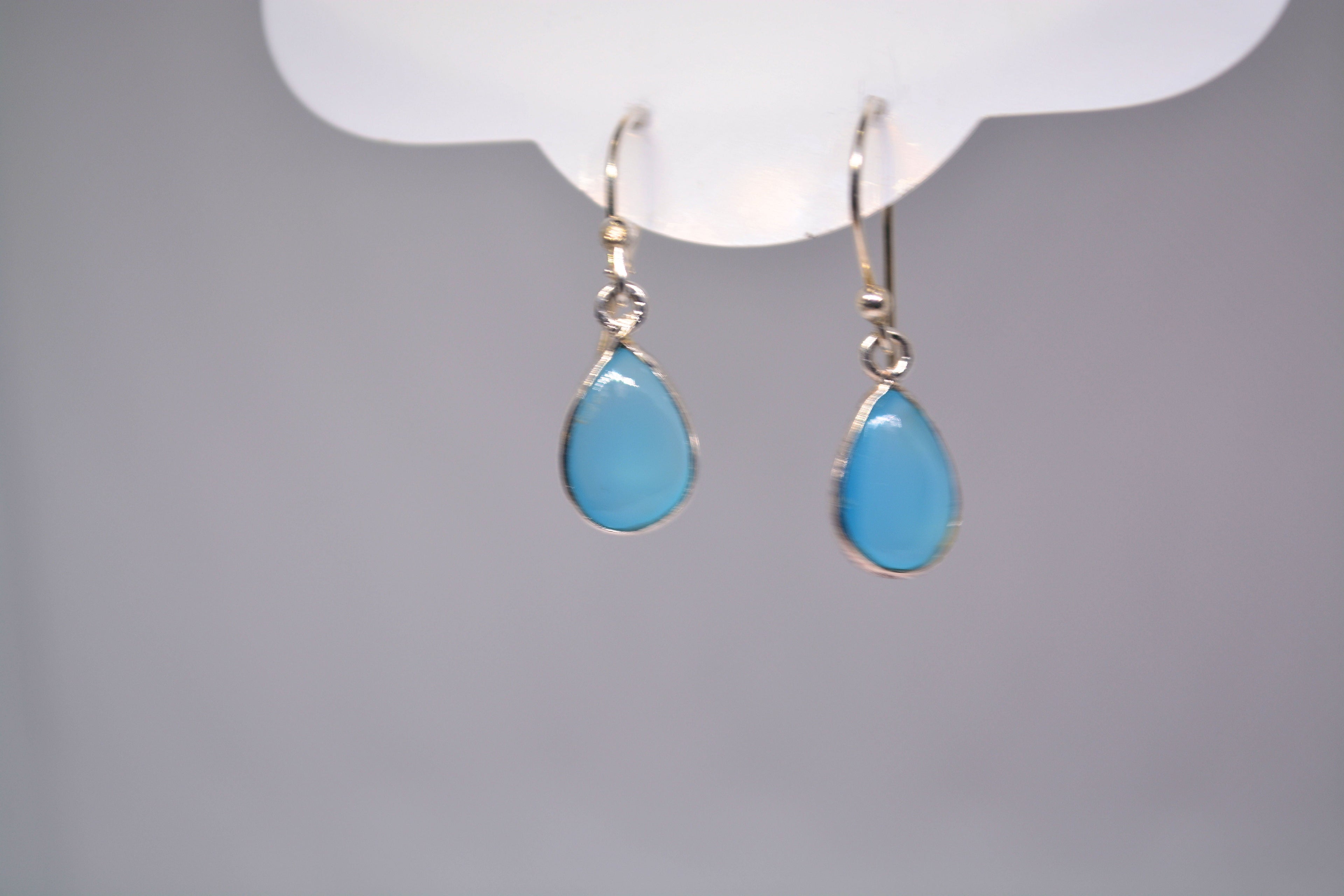 Just Neat Stuff Blue Chalcedony Earrings — side view