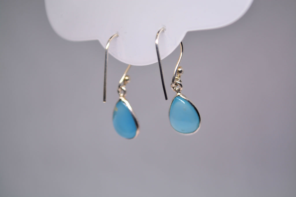 Just Neat Stuff Blue Chalcedony Earrings — back view