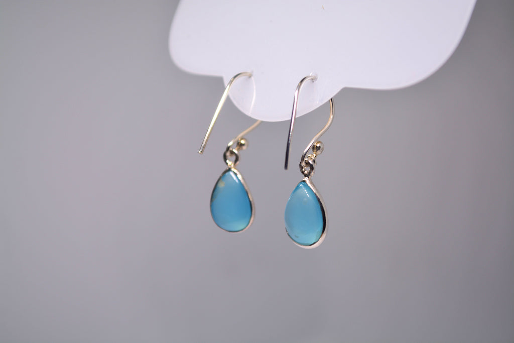 Just Neat Stuff Blue Chalcedony Earrings — in-use photo