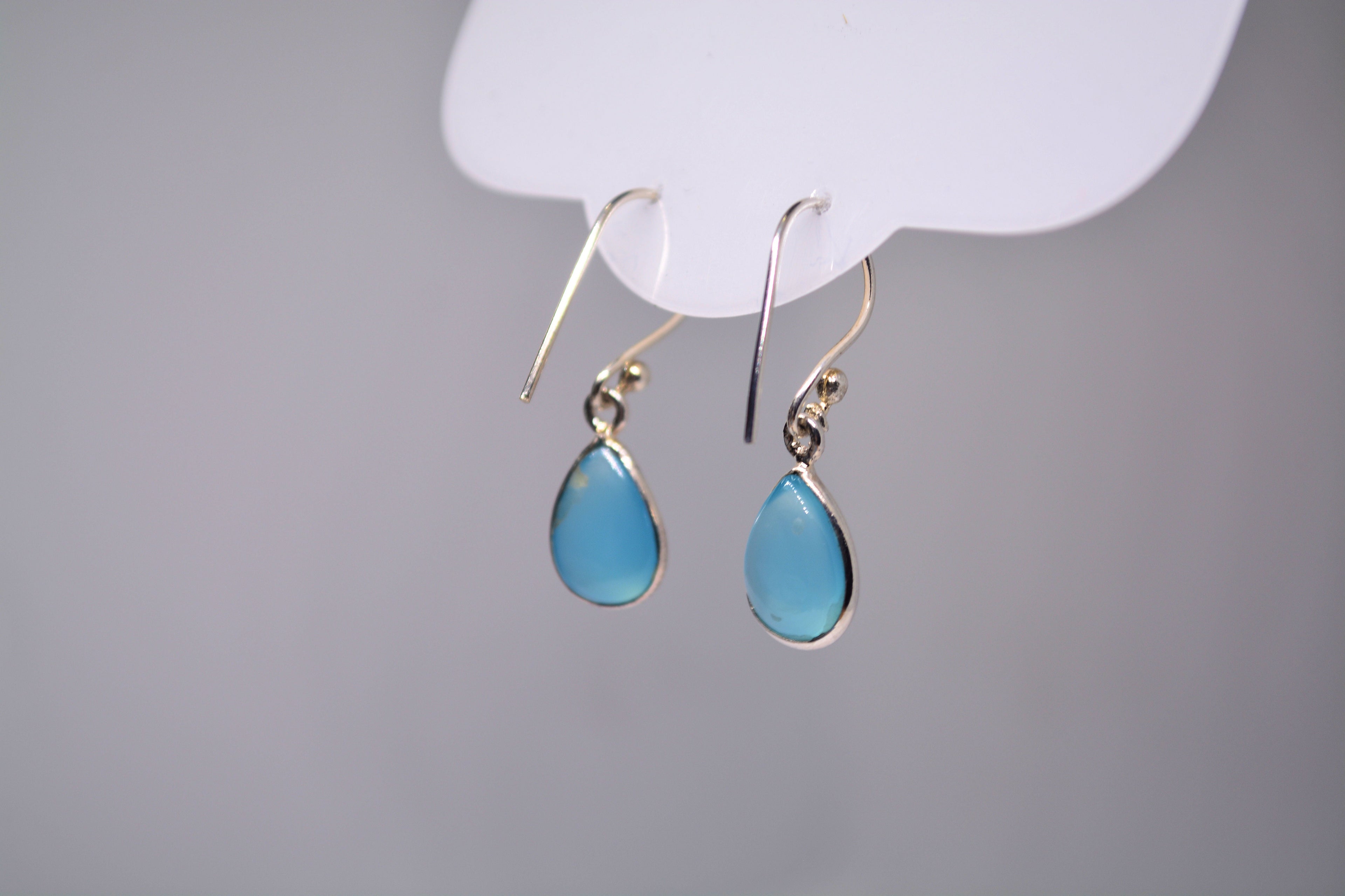 Just Neat Stuff Blue Chalcedony Earrings — in-use photo