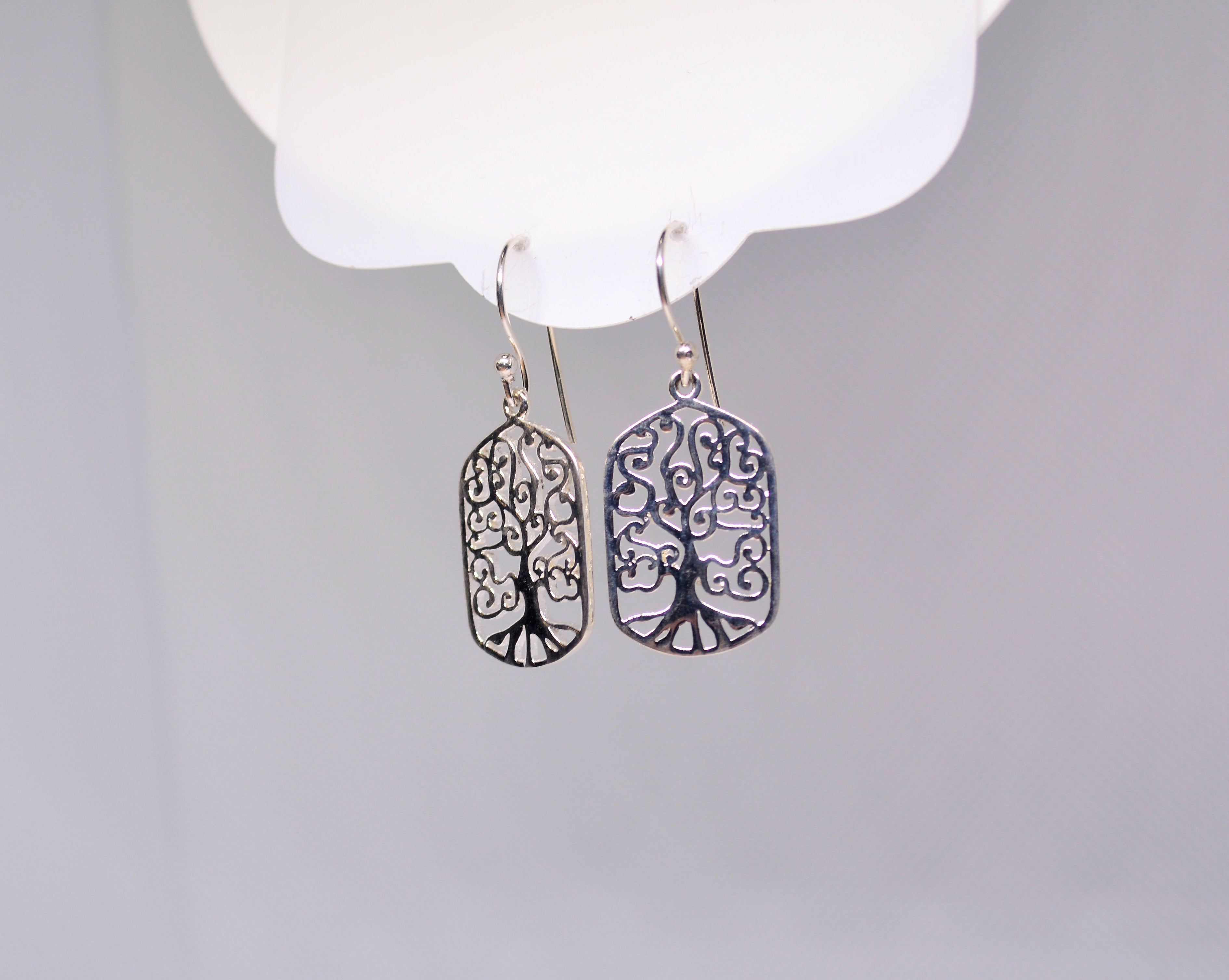 Just Neat Stuff Filigree Tree of Life Drop Dangle Earrings — main product shot