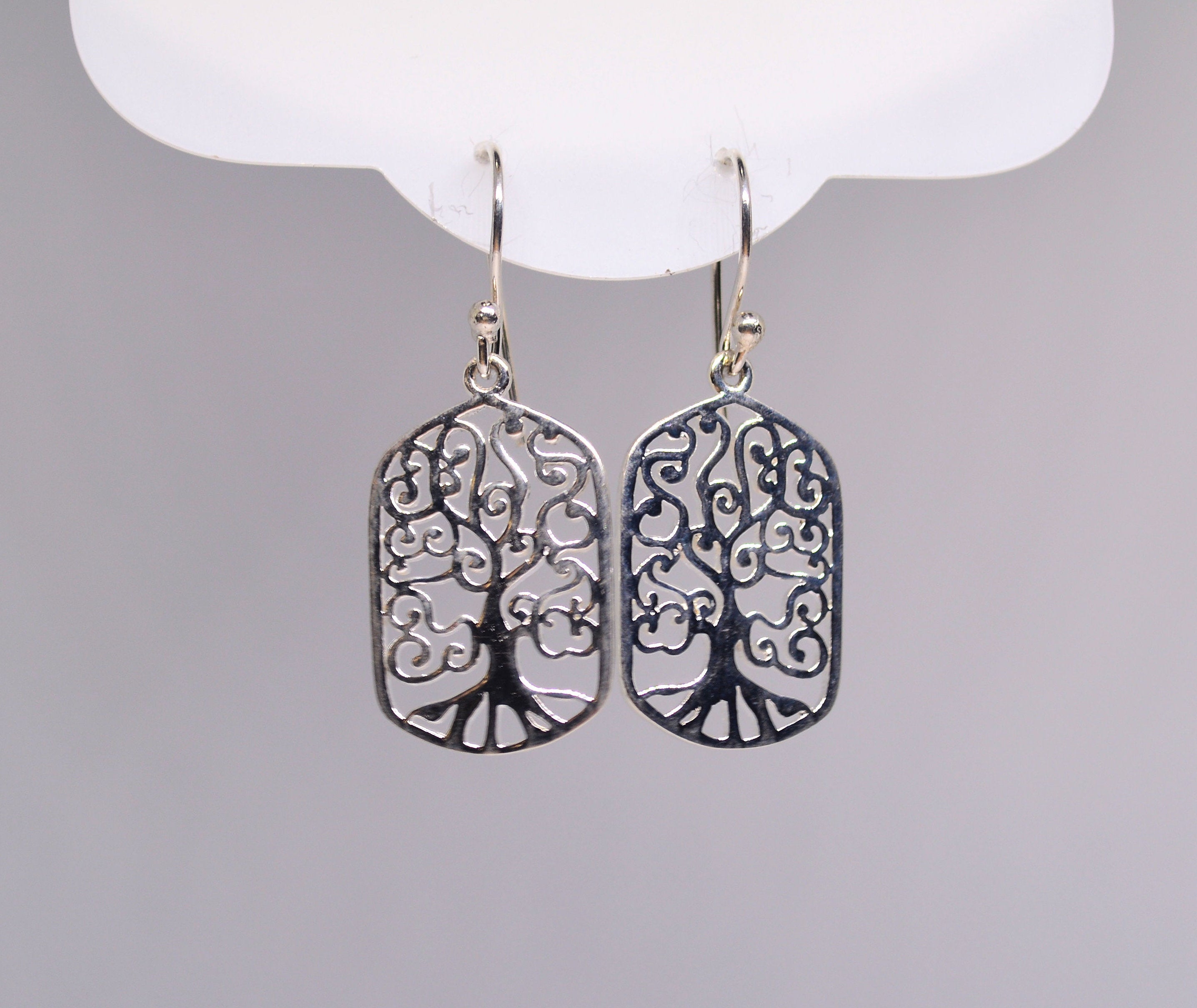 Just Neat Stuff Filigree Tree of Life Drop Dangle Earrings — side view