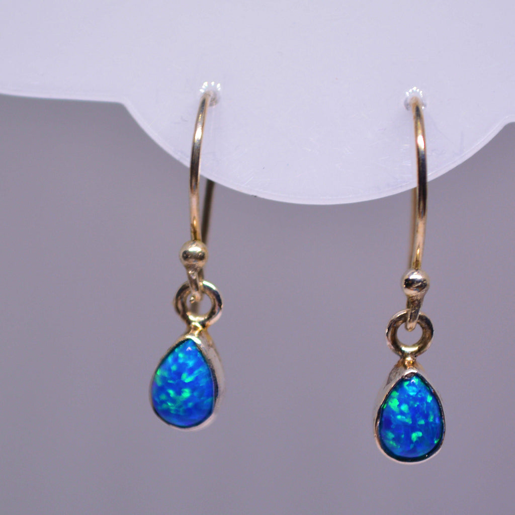 Just Neat Stuff Blue Opal Teardrops — back view