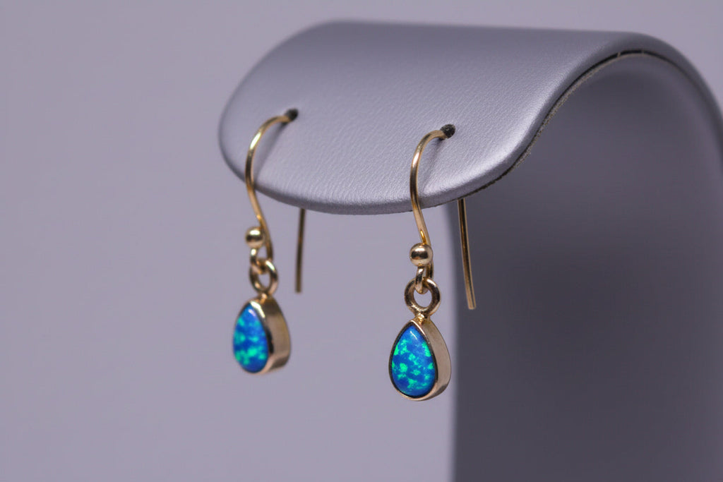 Just Neat Stuff Blue Opal Teardrops — detail close-up