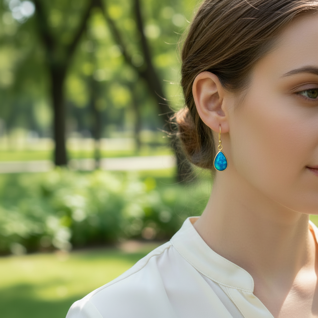 Just Neat Stuff Blue Opal Teardrops — lifestyle context
