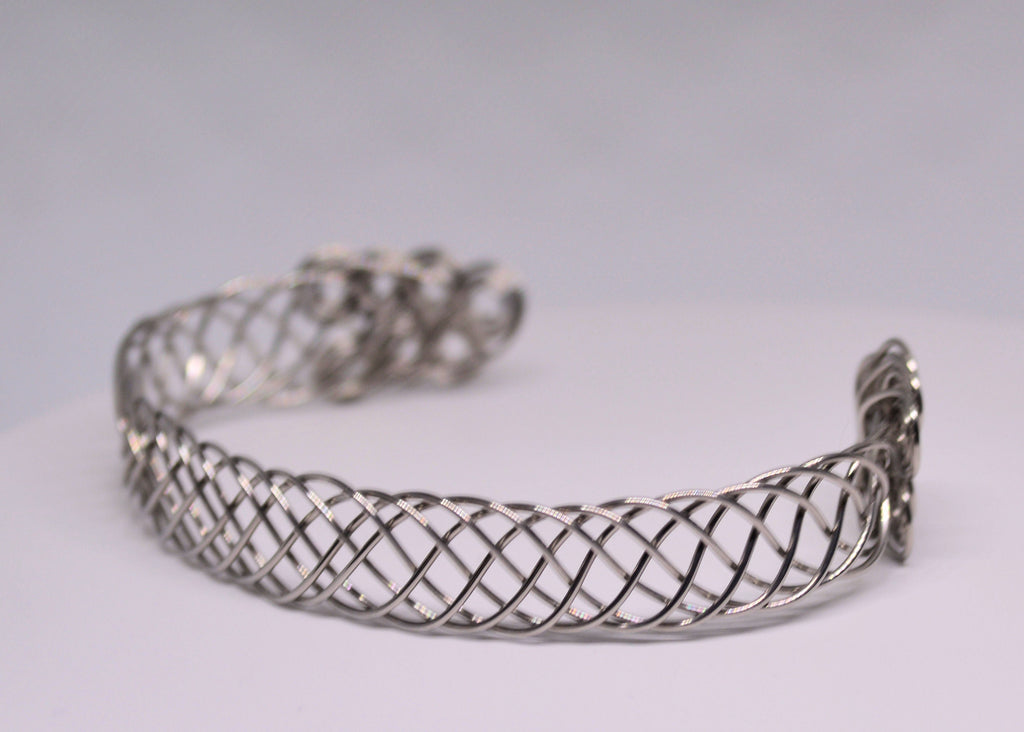 Just Neat Stuff Braided Silver Bracelet — detail close-up