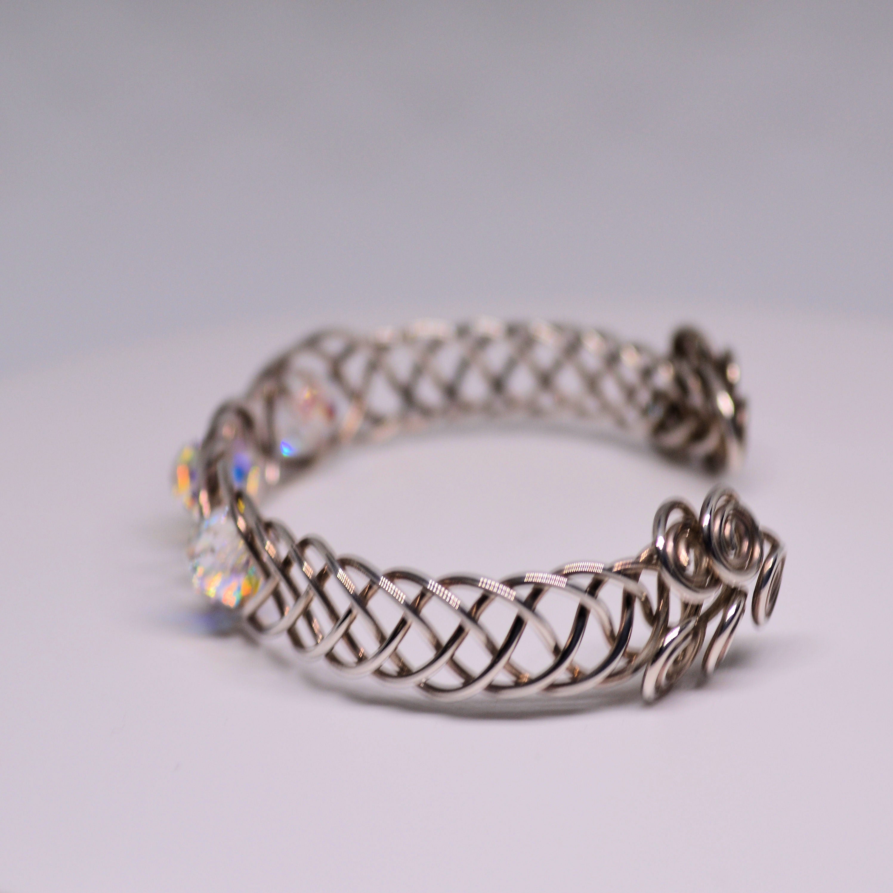 Just Neat Stuff Braided Silver Bracelet — side view