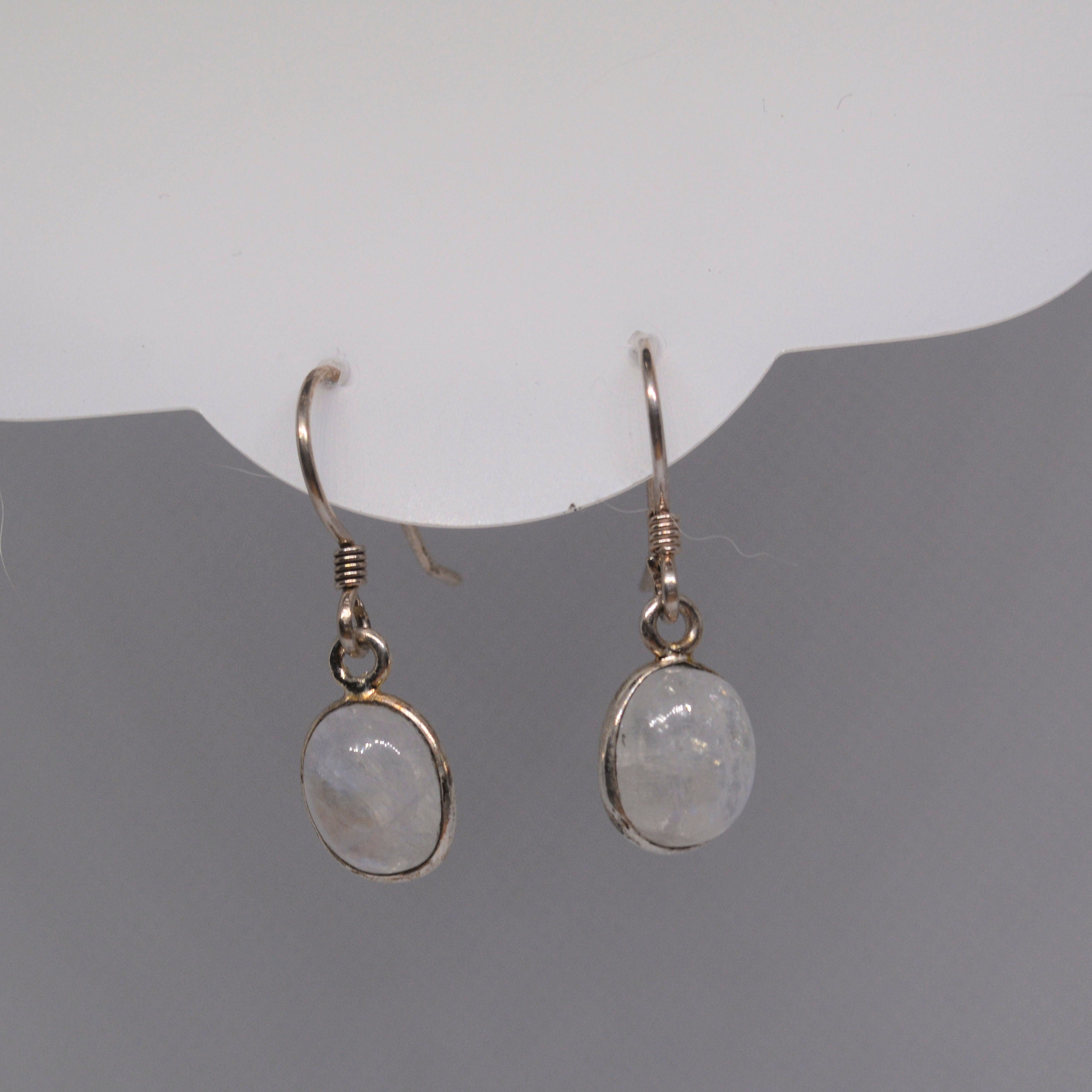 Just Neat Stuff Rainbow Moonstone Earring — detail close-up