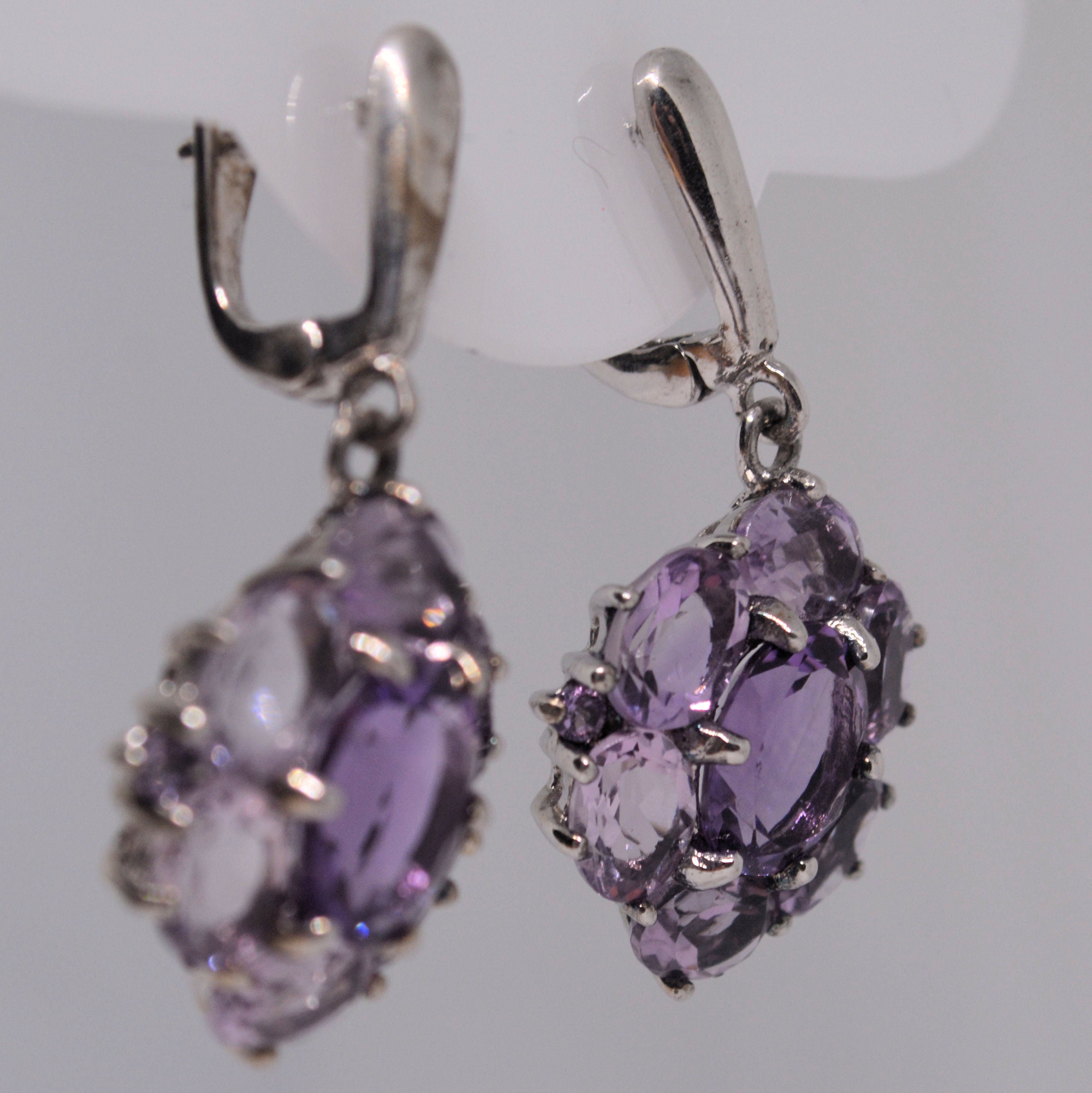 Just Neat Stuff Dazzling Amethyst Earrings — detail close-up