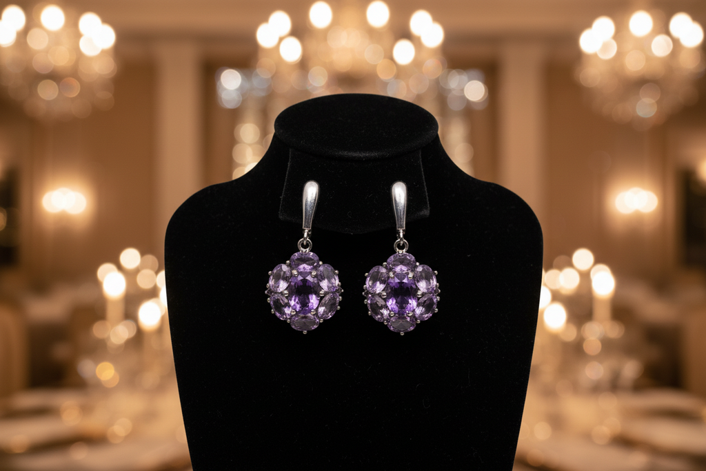 Just Neat Stuff Dazzling Amethyst Earrings — main product shot