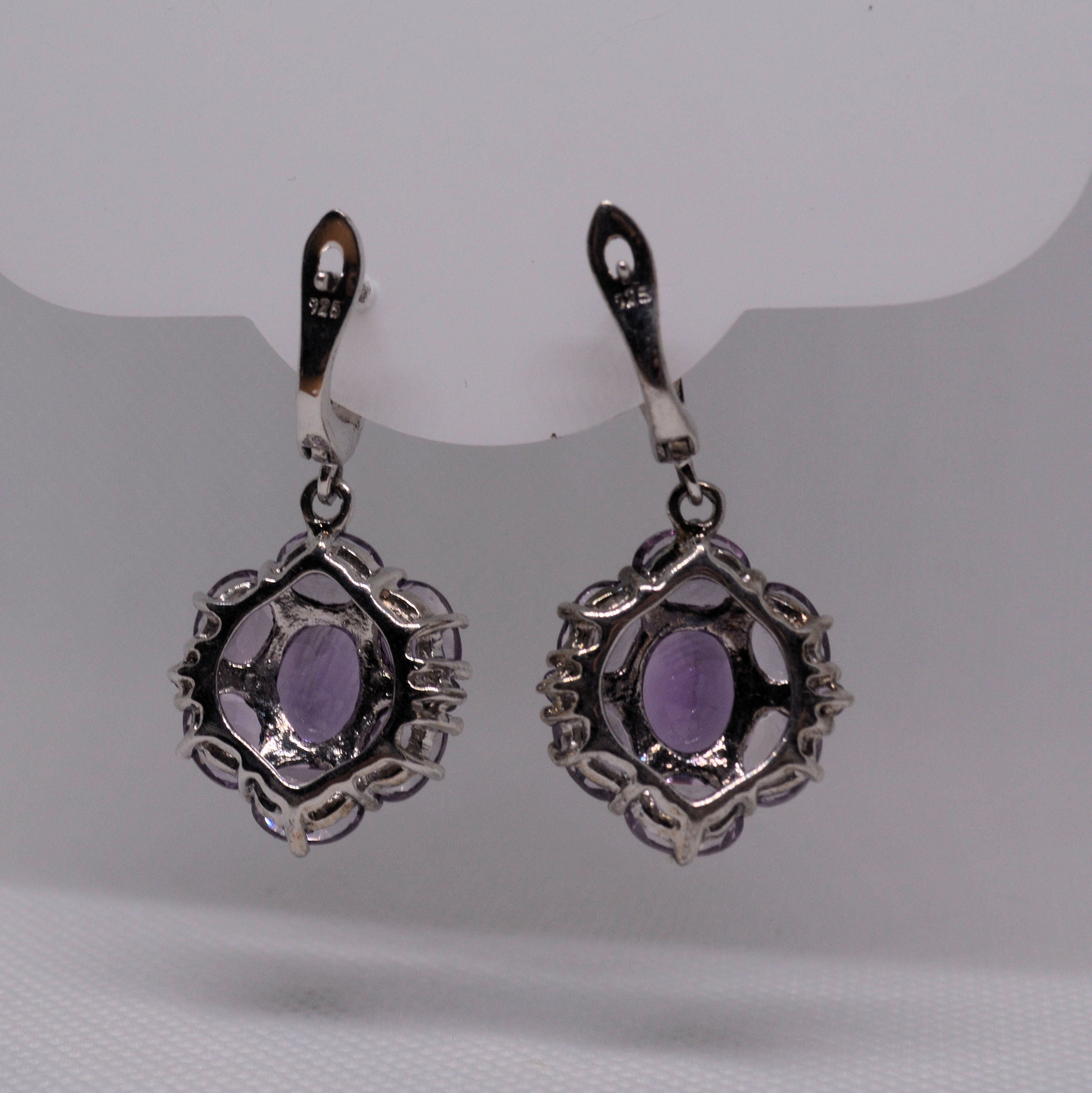 Just Neat Stuff Dazzling Amethyst Earrings — back view