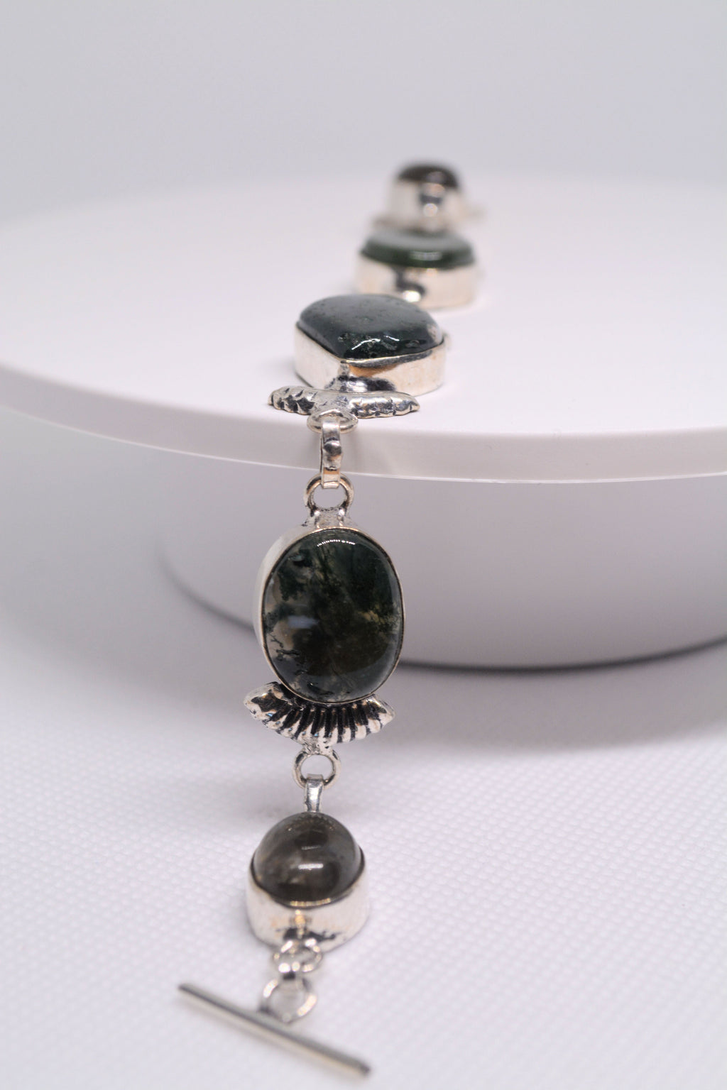 Just Neat Stuff Gemstone and Silver Bracelet — detail close-up