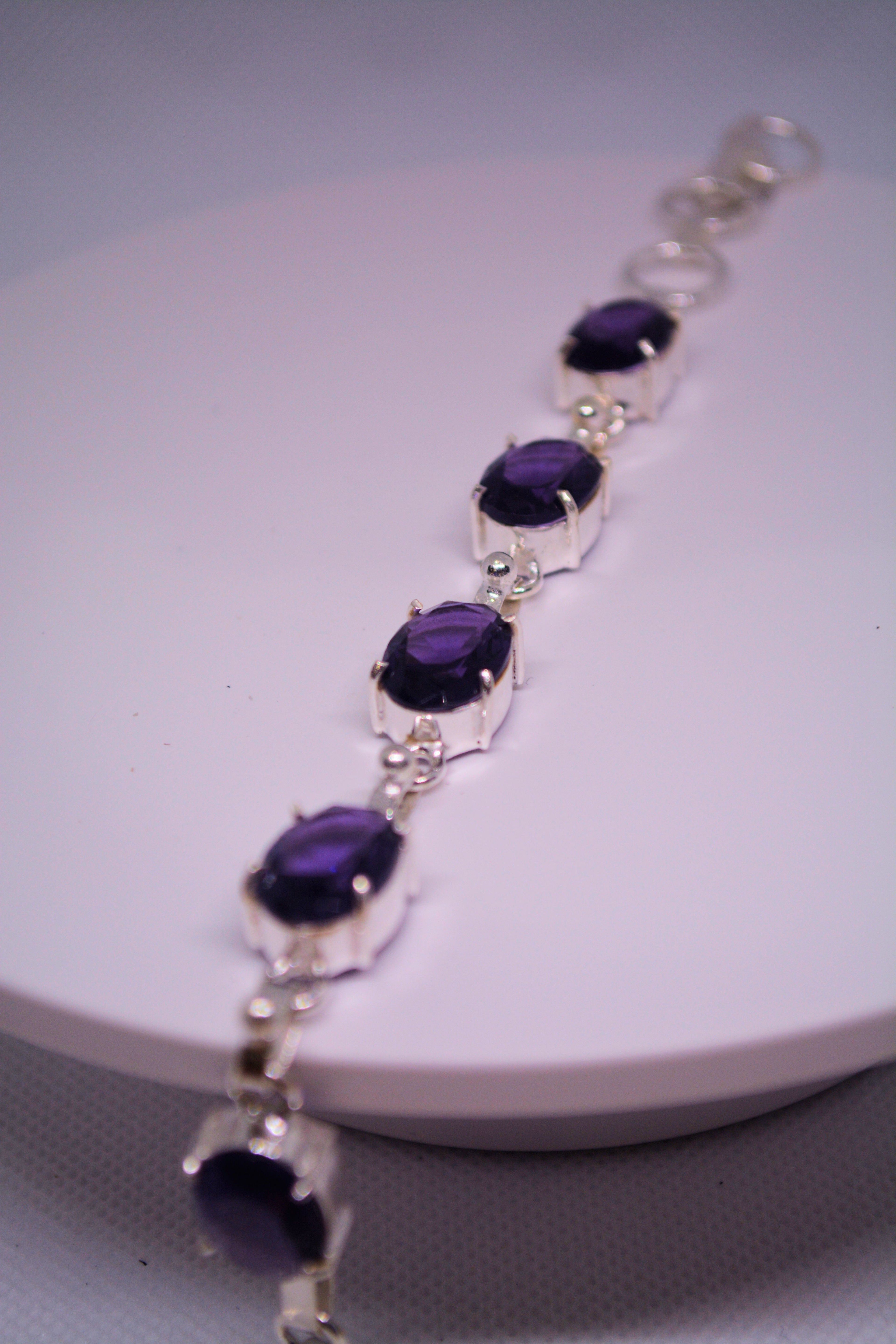 Amethyst and Sterling Silver Bracelet