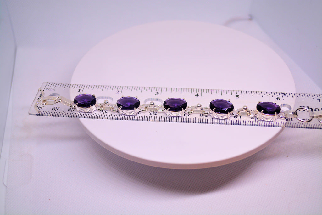 Amethyst and Sterling Silver Bracelet