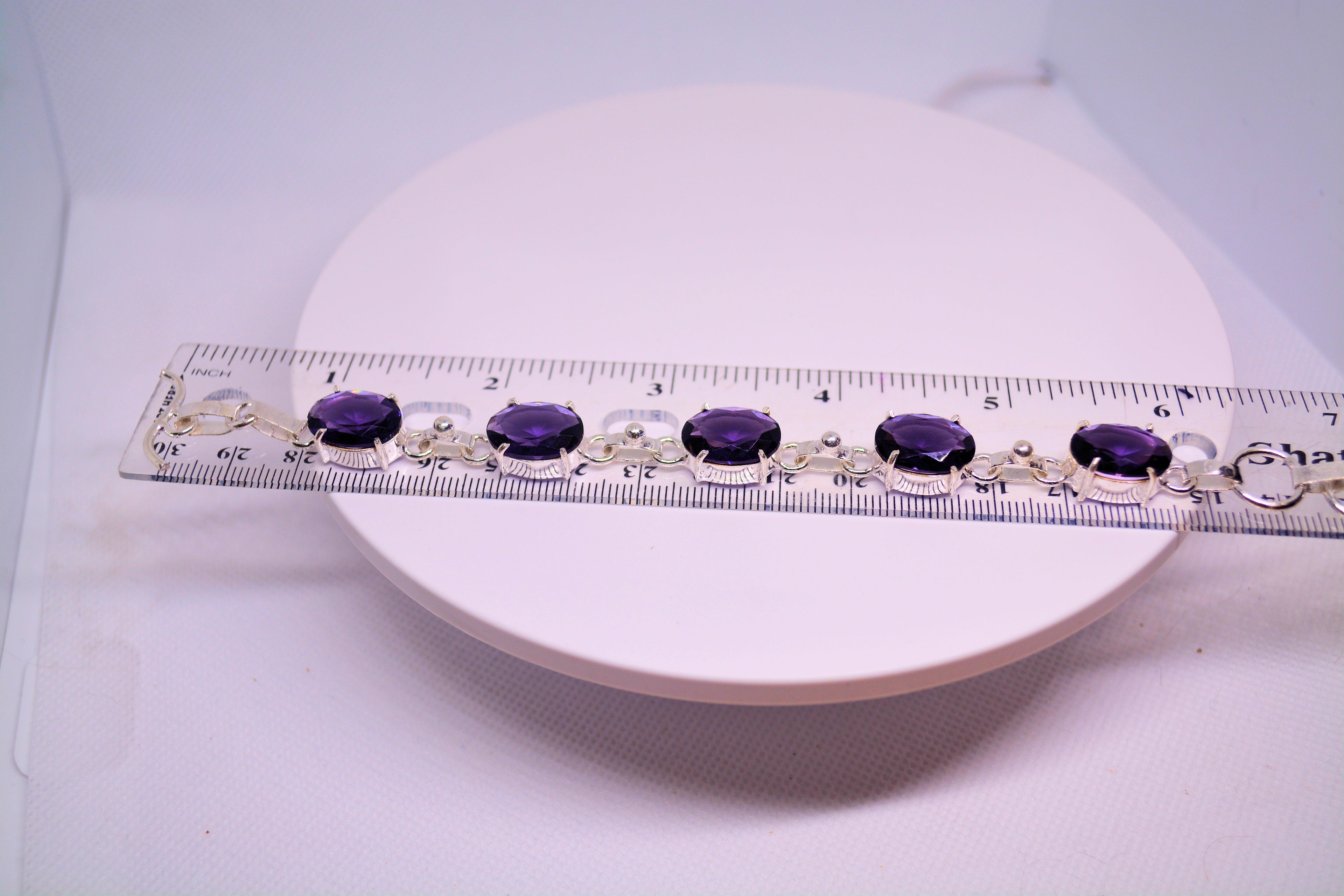 Amethyst and Sterling Silver Bracelet