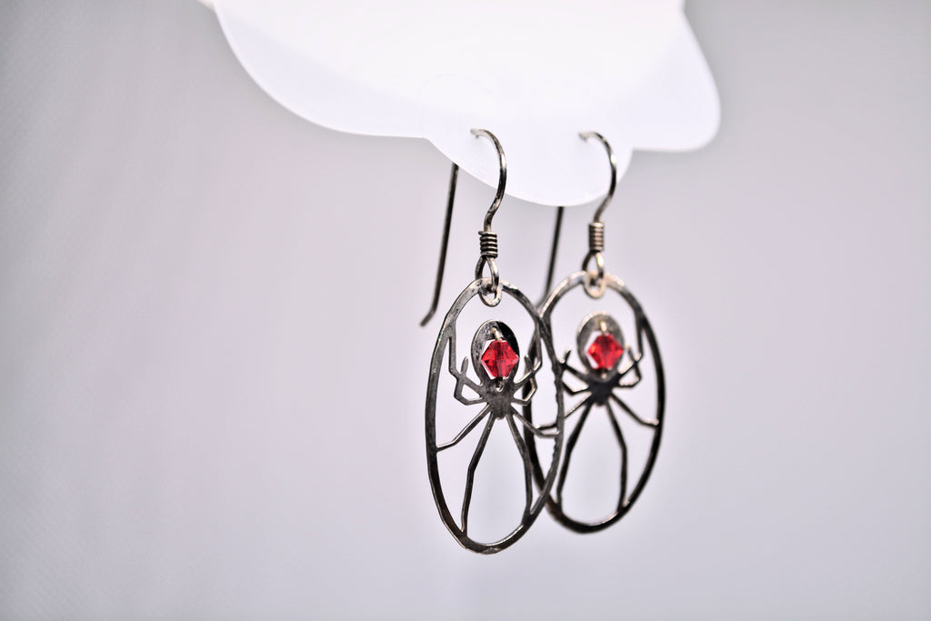 Just Neat Stuff Spider Earrings — back view