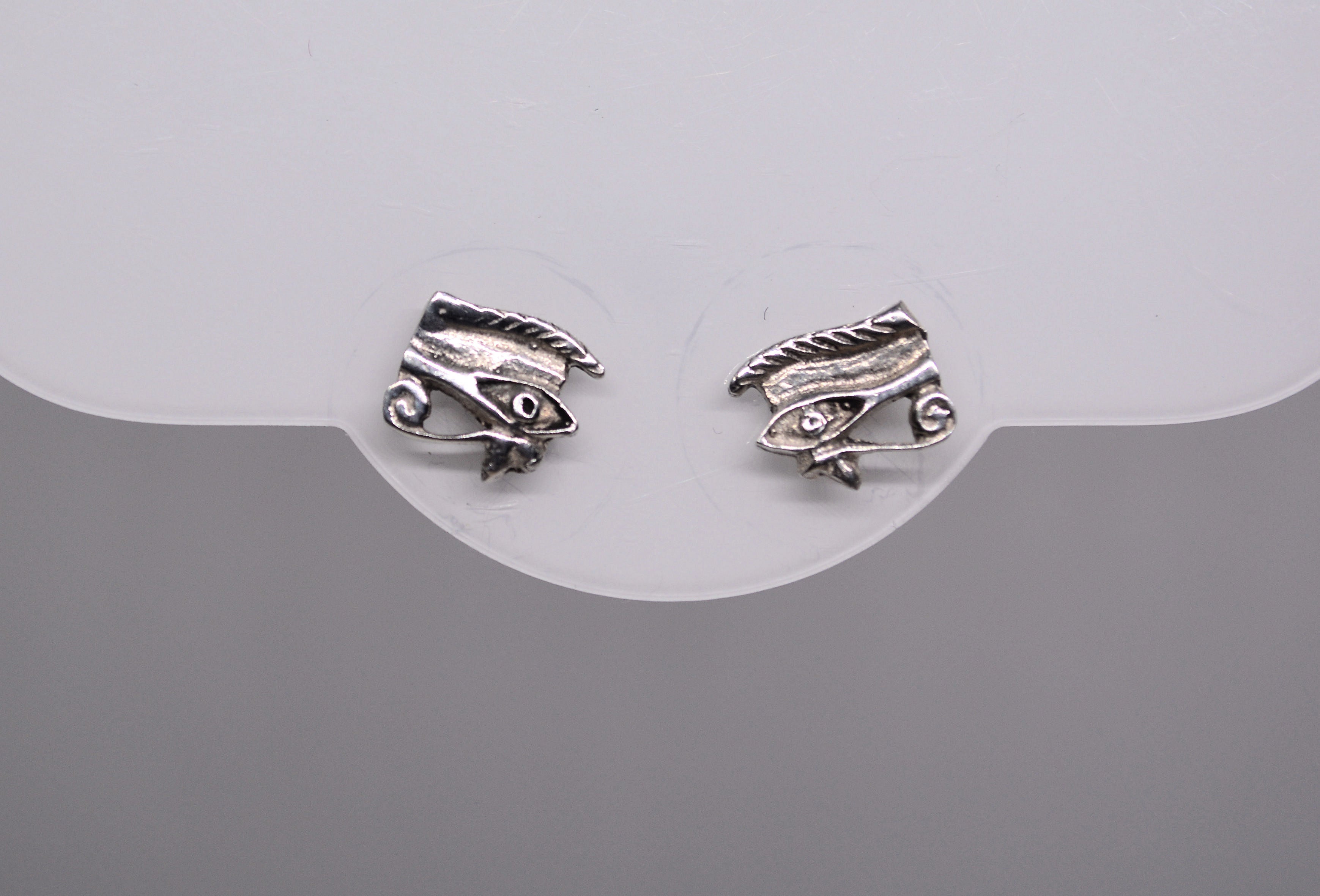 Just Neat Stuff Mystical Eye of Horus Silver Stud Earrings — Silver detail