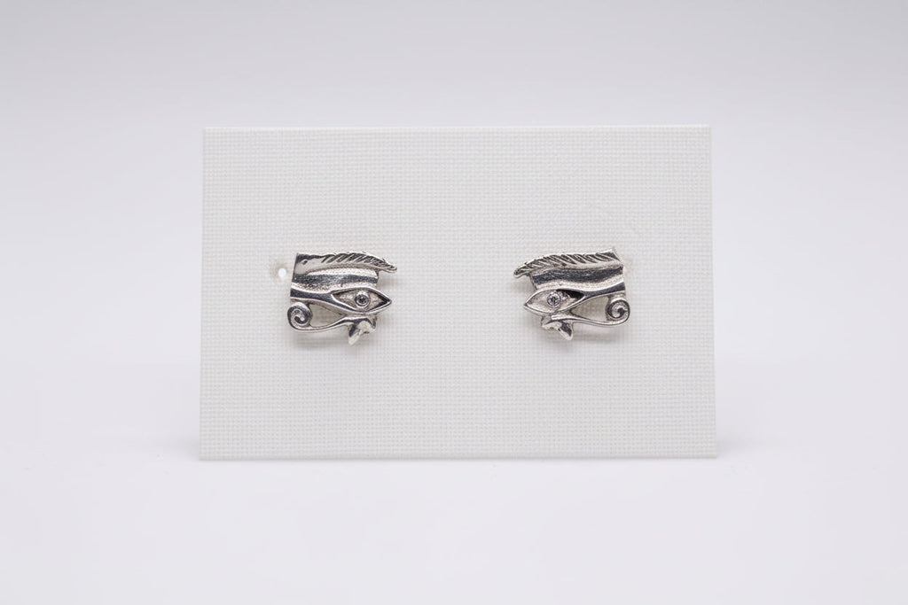 Just Neat Stuff Mystical Eye of Horus Silver Stud Earrings — main product shot