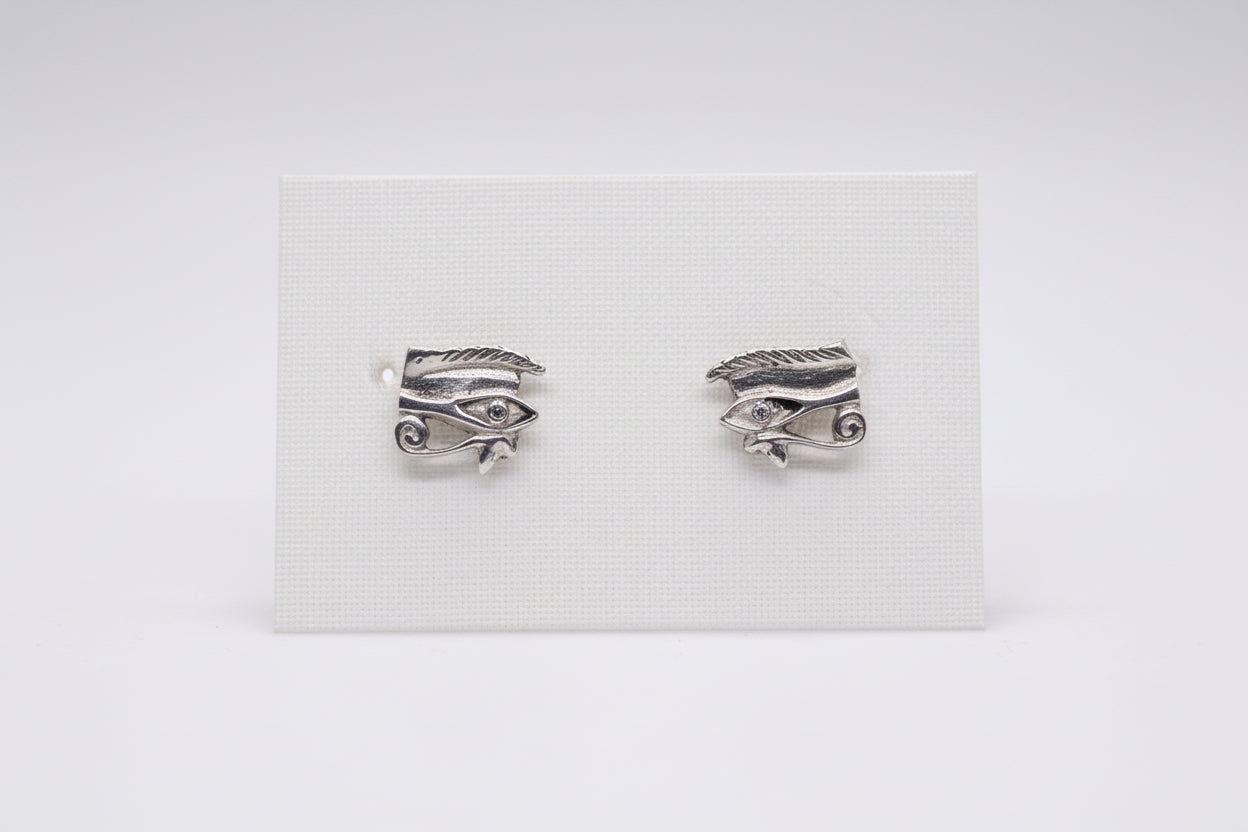 Just Neat Stuff Mystical Eye of Horus Silver Stud Earrings — main product shot
