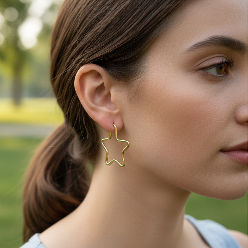 Golden Star Earrings