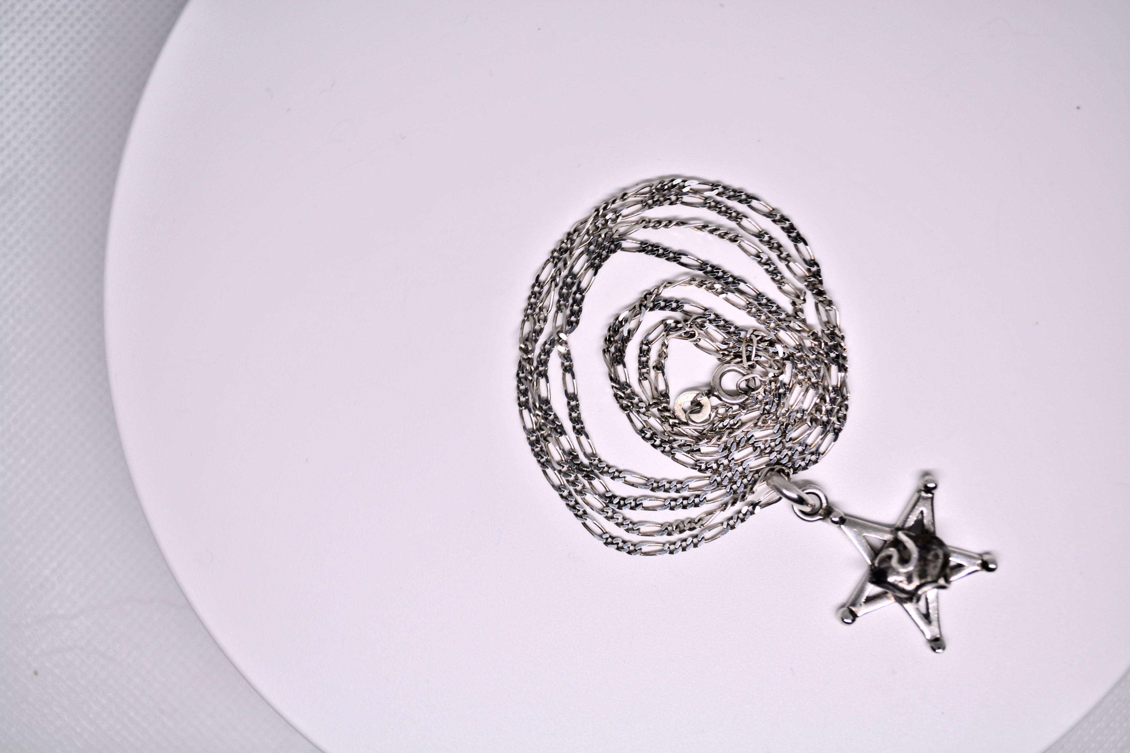 Just Neat Stuff Starborn Campo del Cielo Meteorite Star Pendant in Sterling Silver — Silver detail