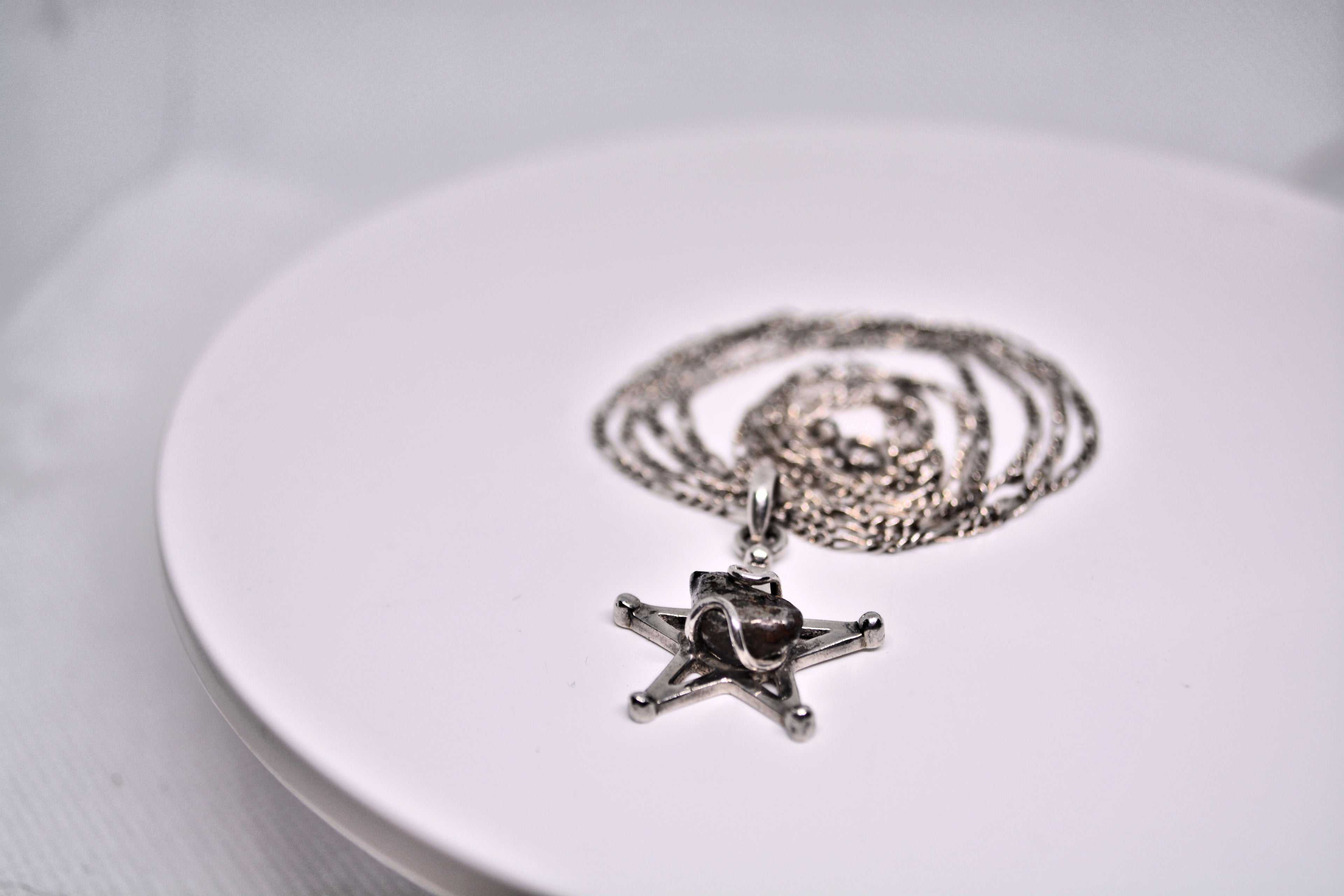 Just Neat Stuff Starborn Campo del Cielo Meteorite Star Pendant in Sterling Silver — detail shot 6