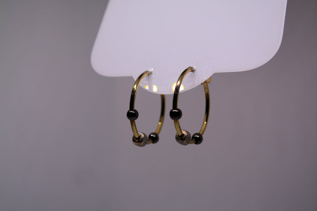 Just Neat Stuff Hematite Hoops — main product shot