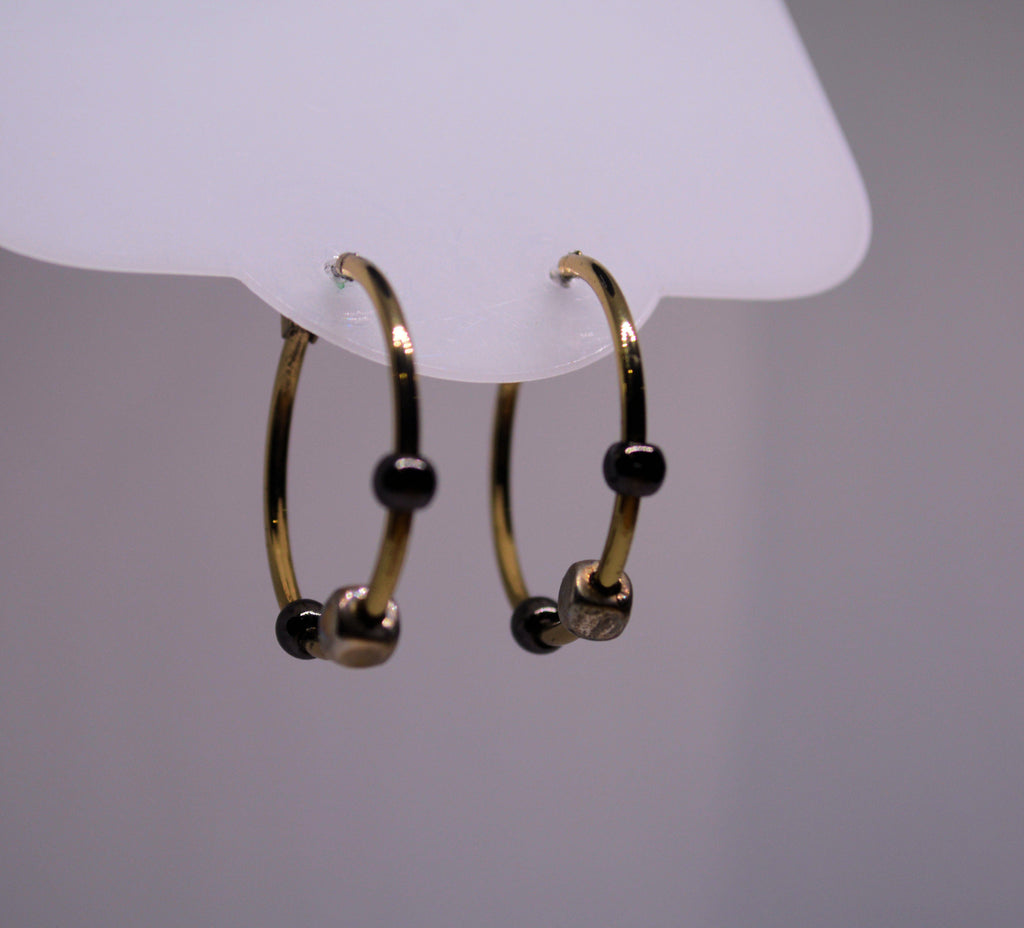 Just Neat Stuff Hematite Hoops — lifestyle context