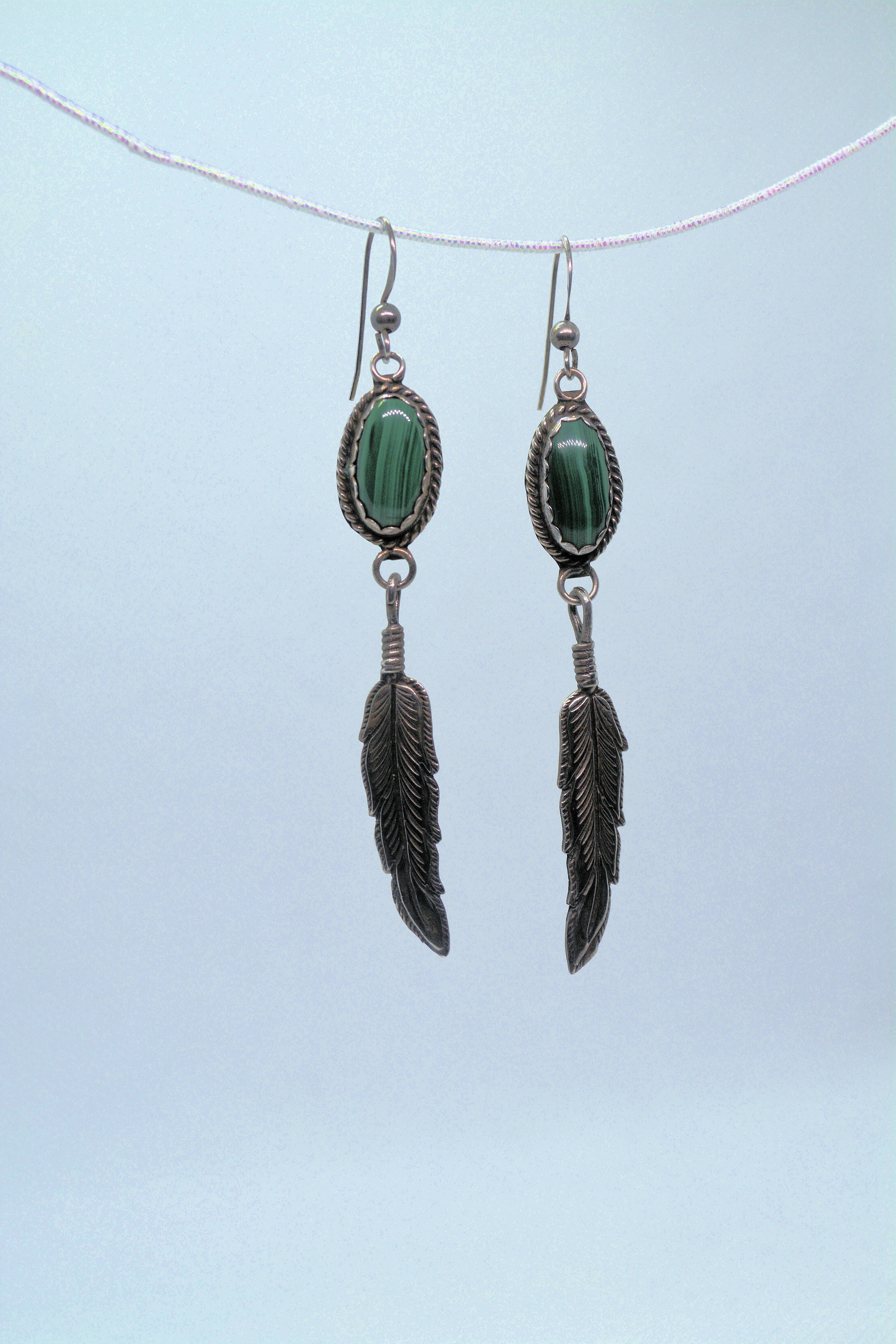 Just Neat Stuff Malachite Feather — detail close-up