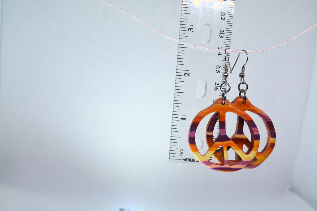 Just Neat Stuff Peace Earrings — back view