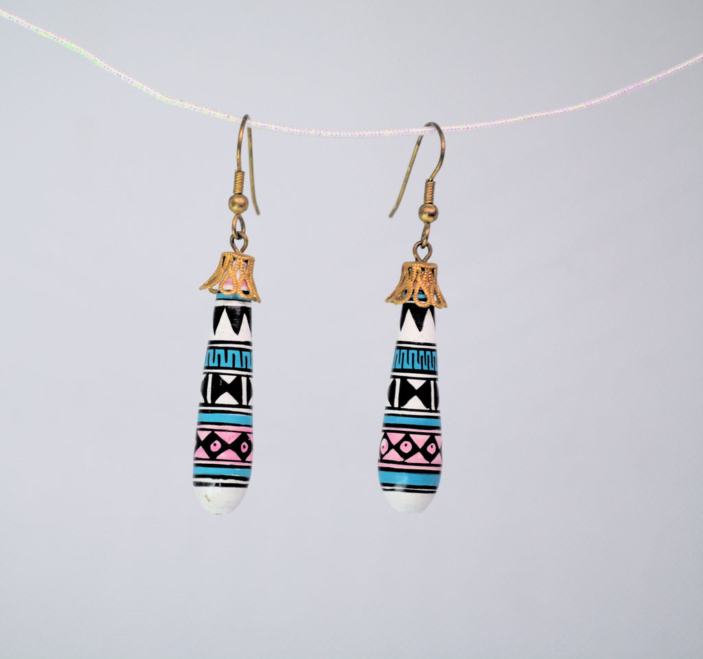 Just Neat Stuff Pottery Dangle Earrings — lifestyle context