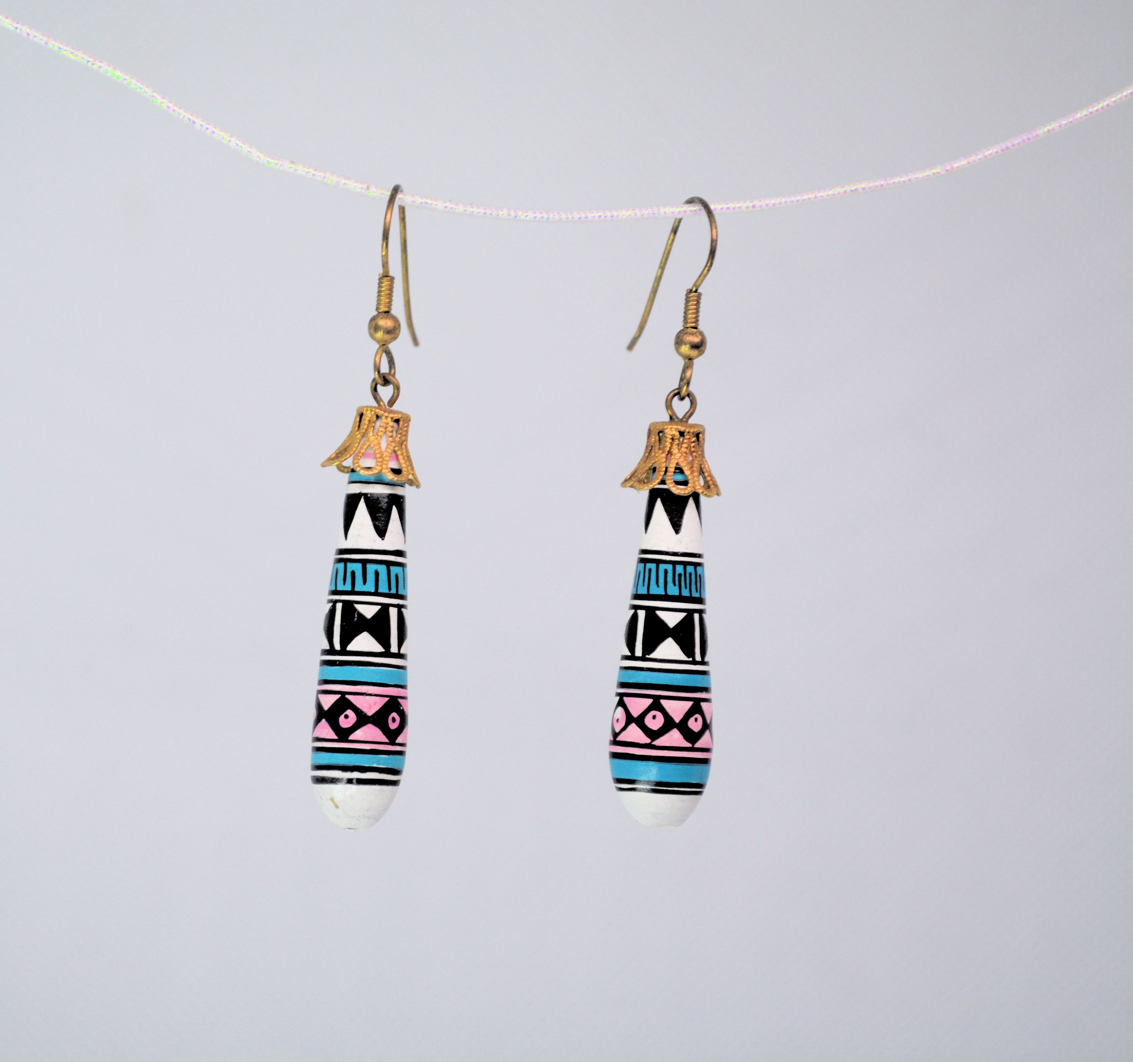 Just Neat Stuff Pottery Dangle Earrings — lifestyle context