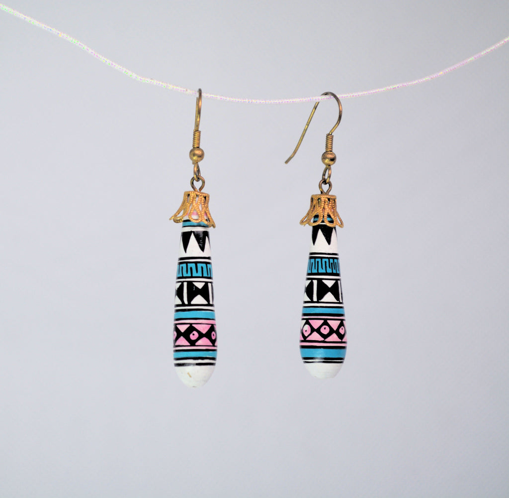 Just Neat Stuff Pottery Dangle Earrings — side view
